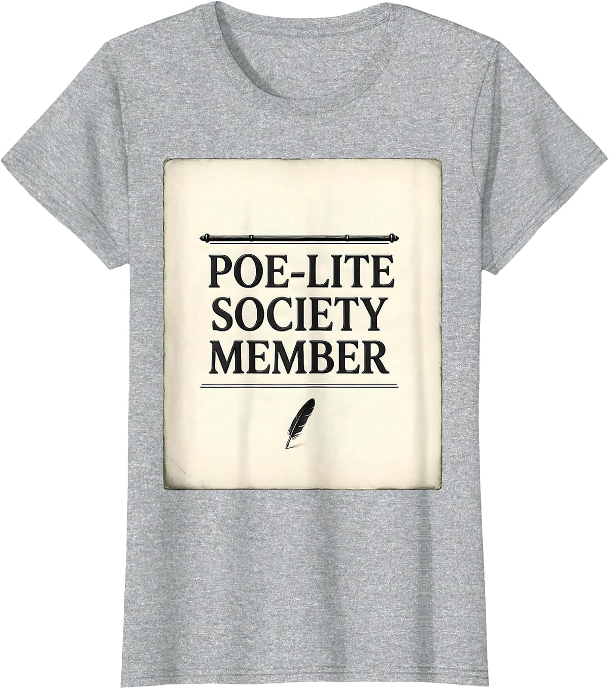 Women's Poe-lite Society Member Literary Fan Edgar Allan Poe Gothic T-Shirt - Heather Grey