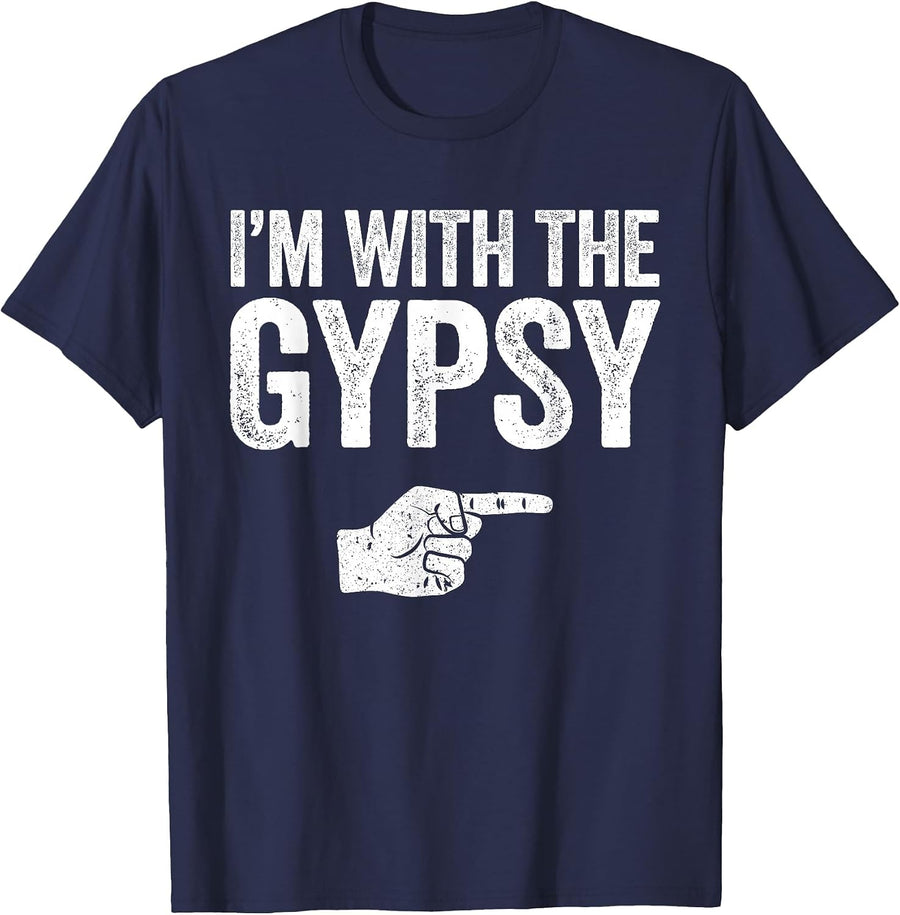 I'm with The Gypsy Shirt Adult Kids Matching Gypsy Costume T-Shirt - Navy Blue