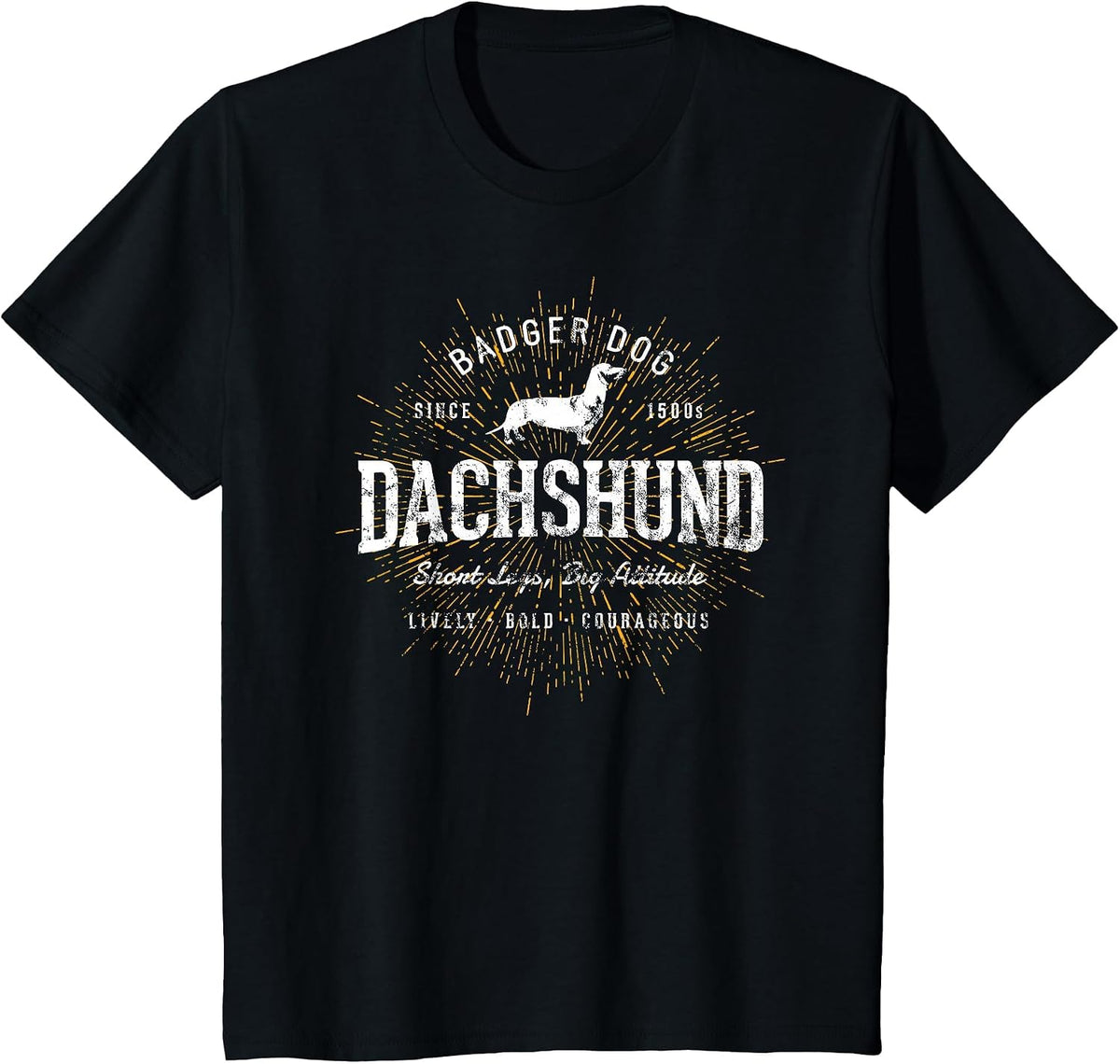 Vintage Dachshund Retro T-Shirt - Black