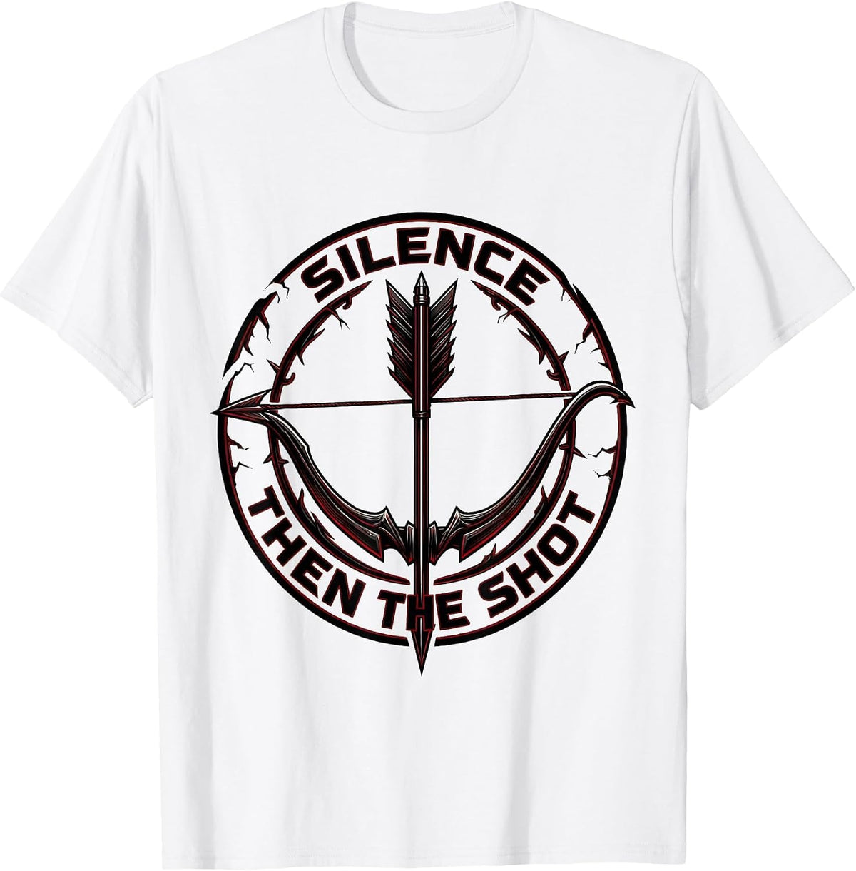Men's Silence Then The Shot Hunting Graphic Design T-Shirt - White
