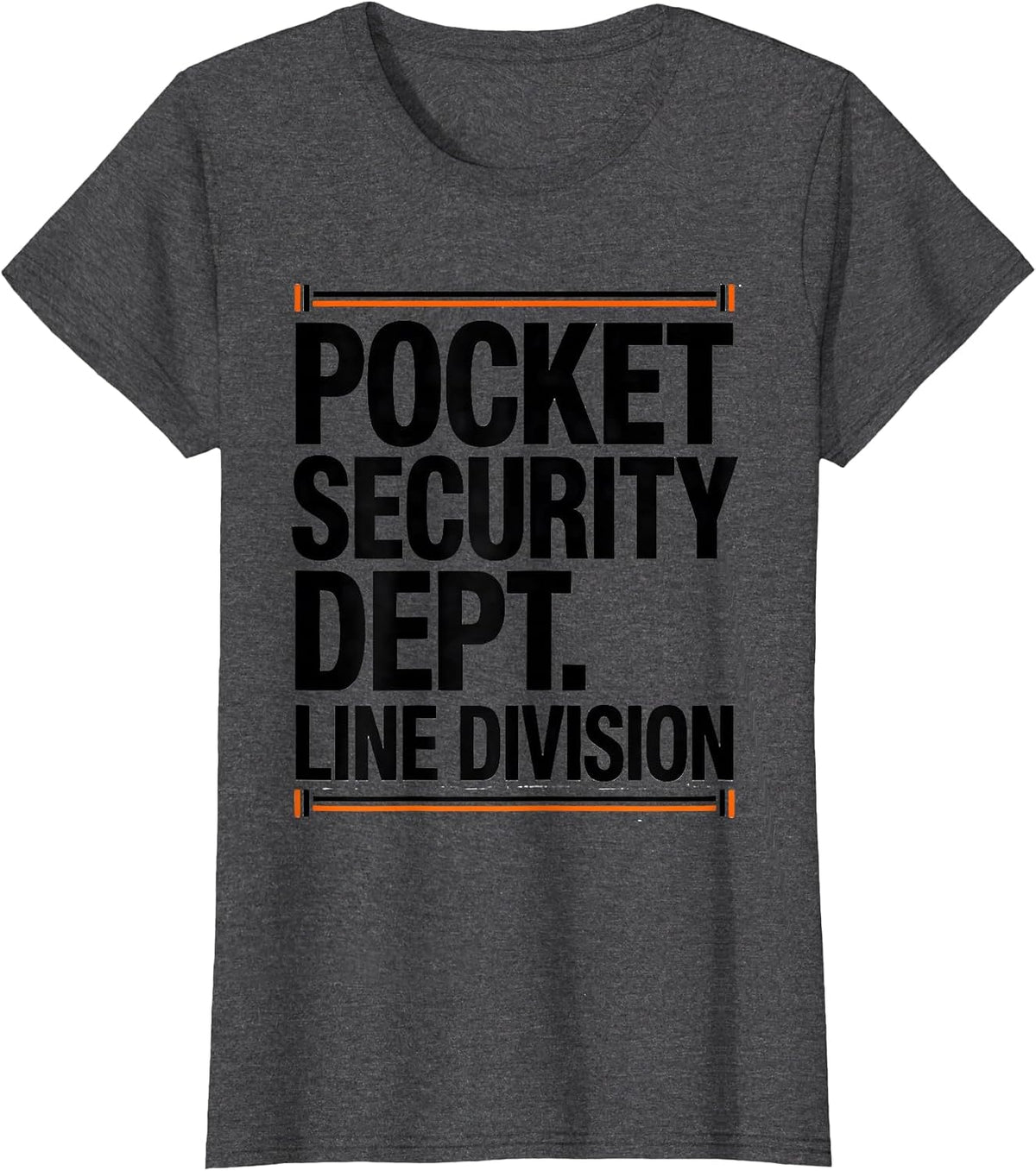 Women's Pocket Security Dept. Line Division Funny Football Lineman T-Shirt - Dark Heather Grey
