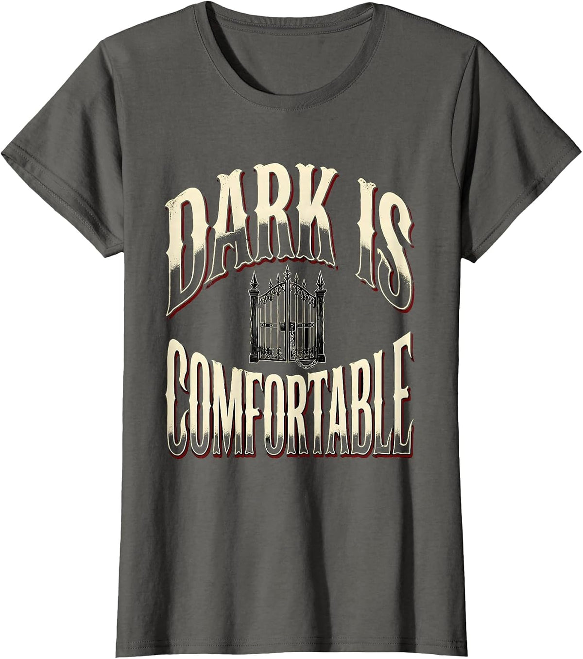 Women's Dark Is Comfortable Gothic Y2K Alt Emo Aesthetic T-Shirt - Asphalt Grey