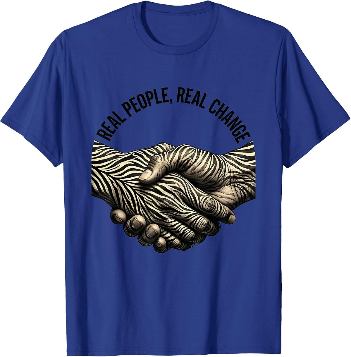 Real People Real Change Social Worker Design T-Shirt - Royal Blue