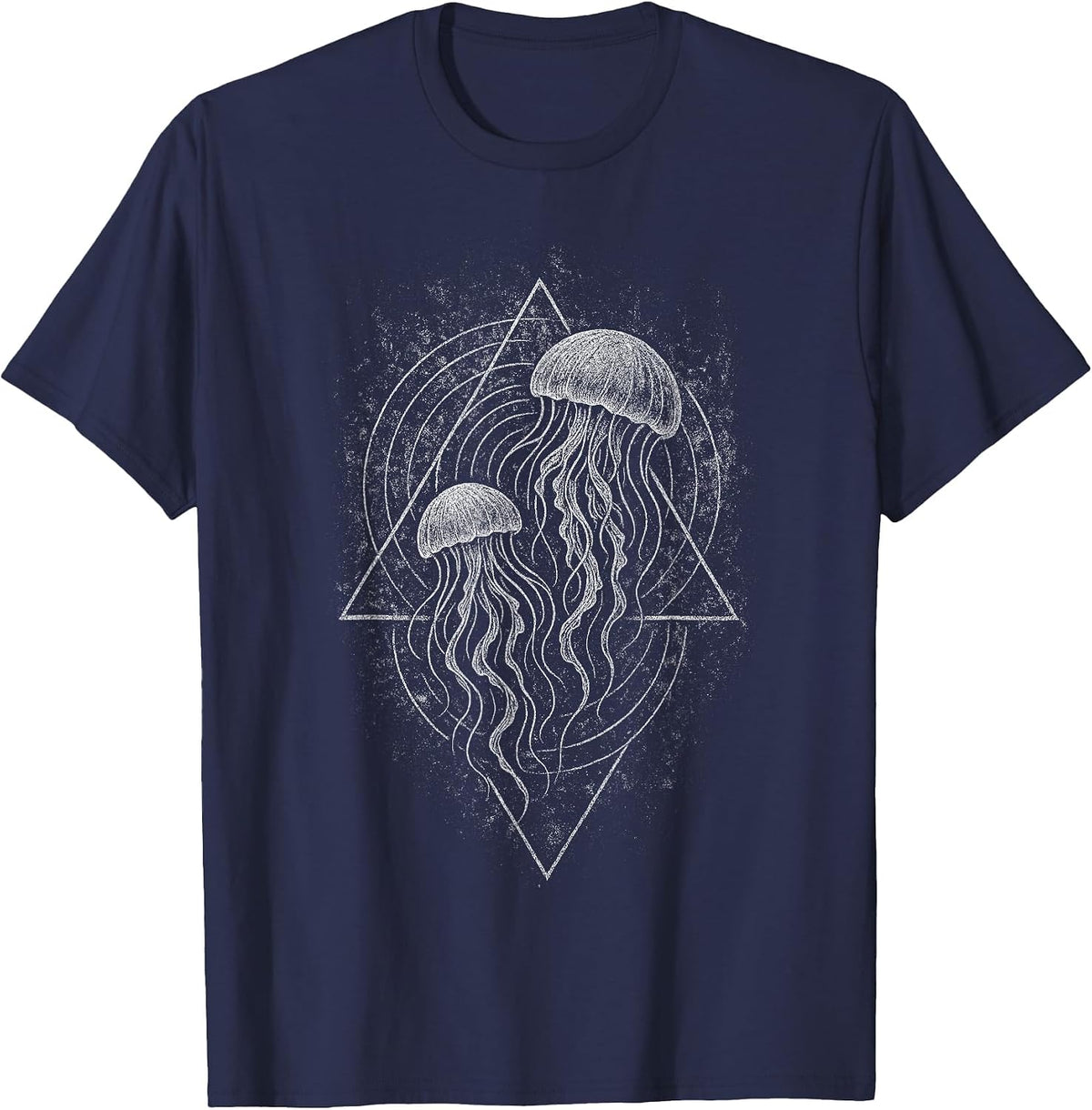 Jellyfish Grunge Goth Alt Alternative Gothic Y2K Aesthetic T-Shirt - Navy Blue