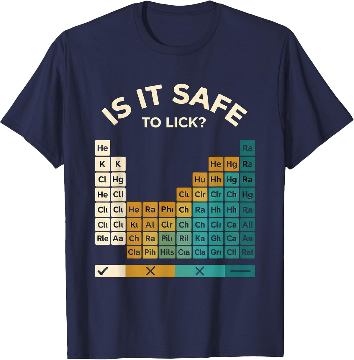 Is It Safe To Lick Funny Periodic Table Science Teacher T-Shirt - Navy Blue