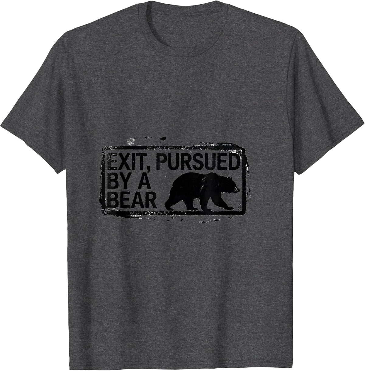 Exit Pursued By A Bear Funny Shakespeare Quote Literary T-Shirt - Dark Heather Grey