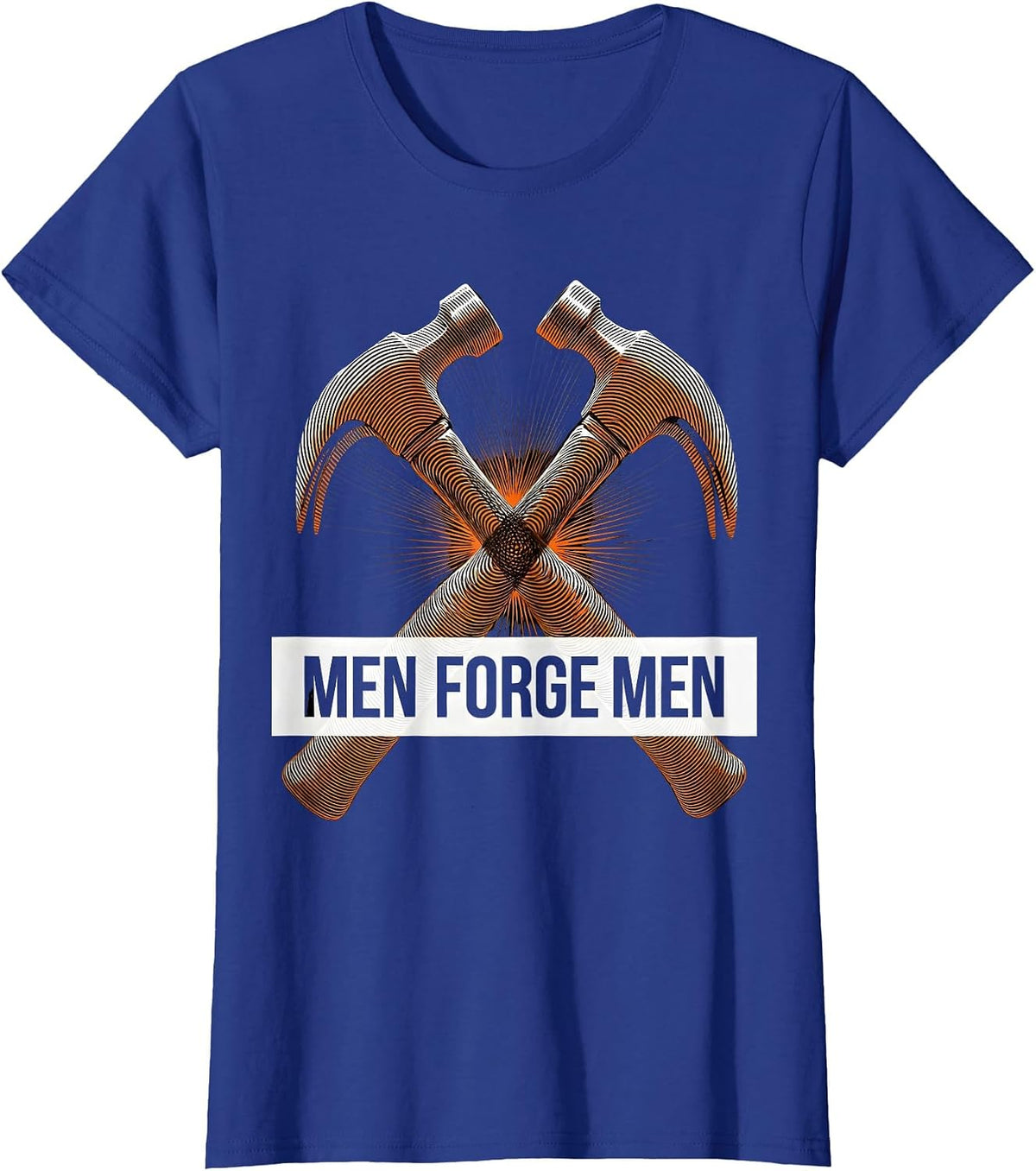 Women's Men Forge Men Iron Sharpens Iron Design T-Shirt - Royal Blue