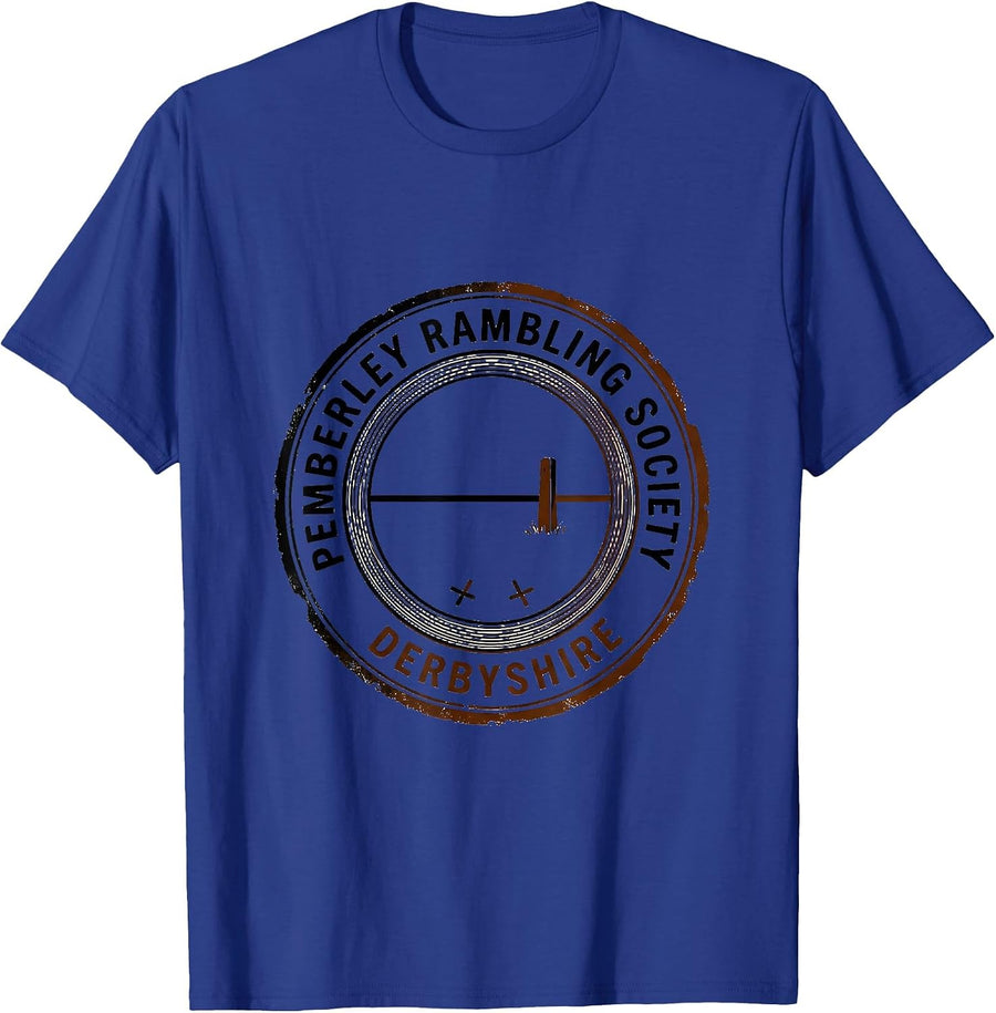 Pemberley Rambling Society Derbyshire Jane Austen Literary T-Shirt - Royal Blue