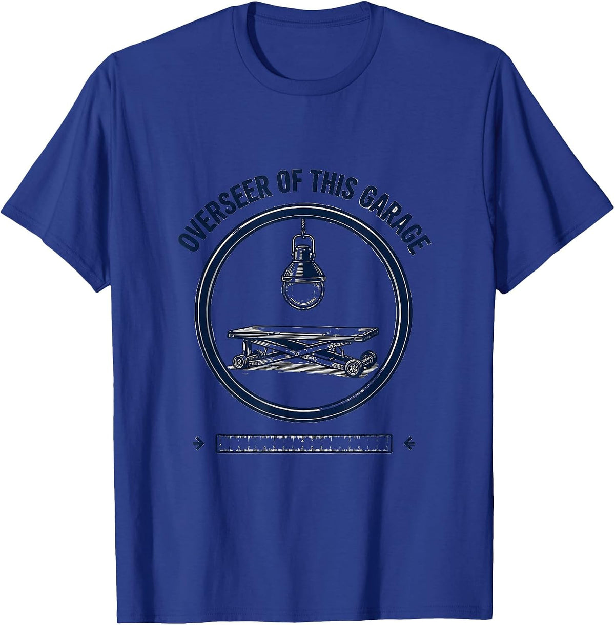 Overseer Of This Garage Funny Mechanic Dad Garage Humor T-Shirt - Royal Blue