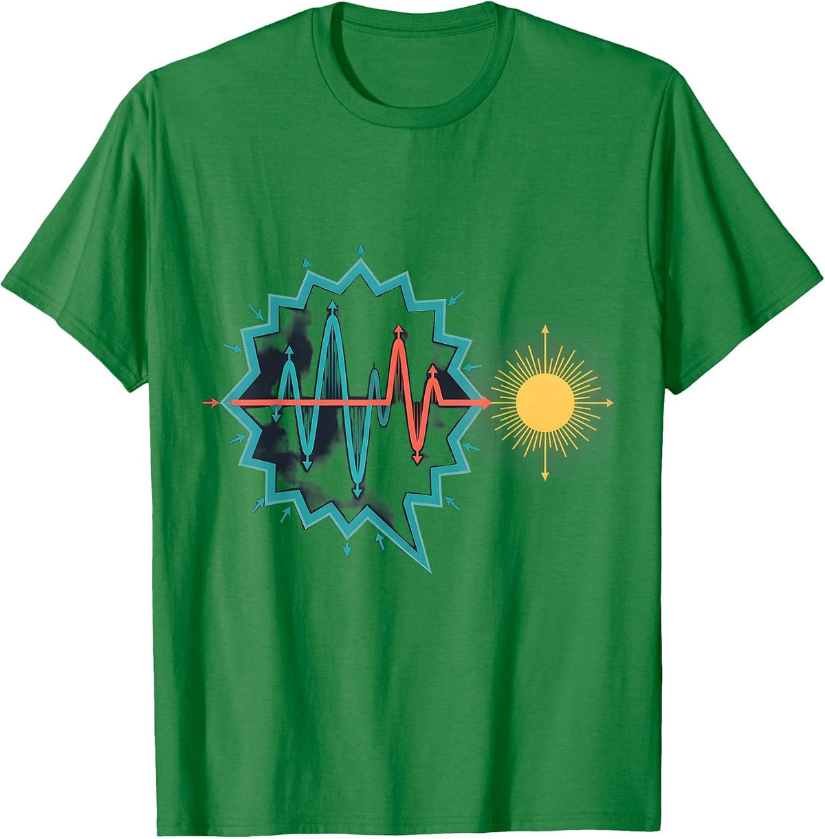 Men's Electric Magnetic Wave Physics Faith Humor T-Shirt - Kelly Green