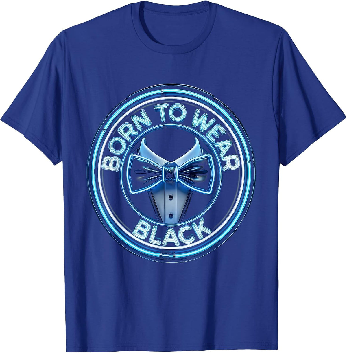 Men's Born to Wear Black Tuxedo Graphic Design T-Shirt - Royal Blue