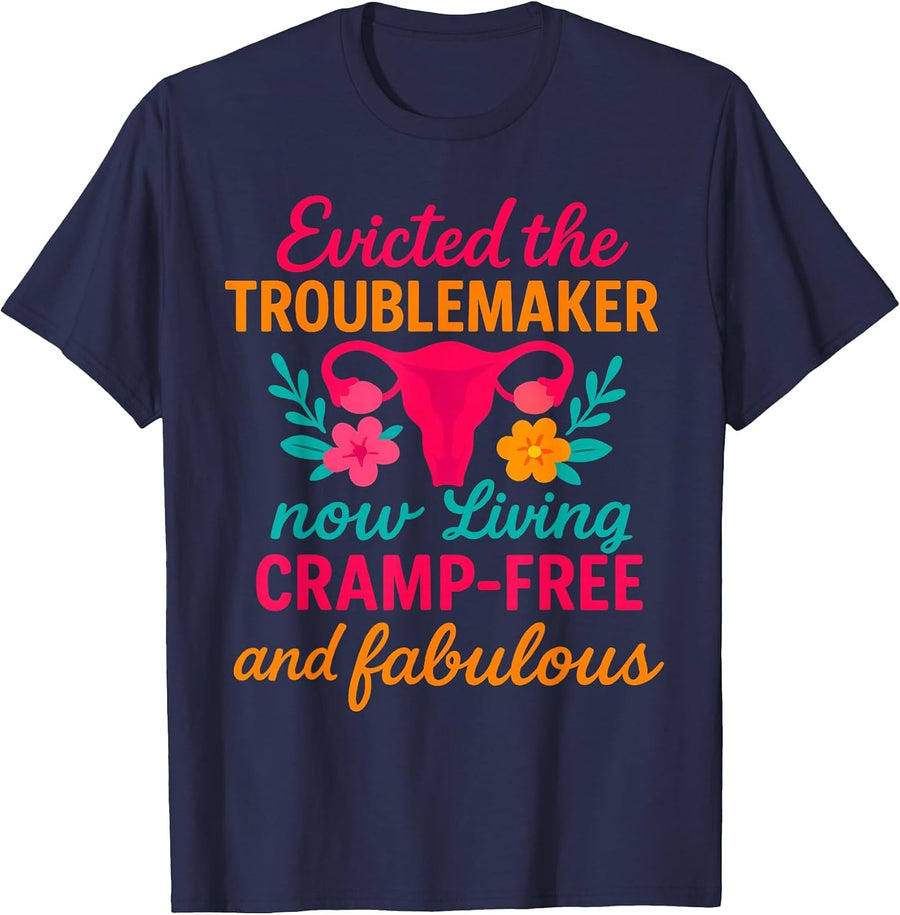 Funny Hysterectomy Surgery Recovery Uterus Removal Clothing T-Shirt - Navy Blue