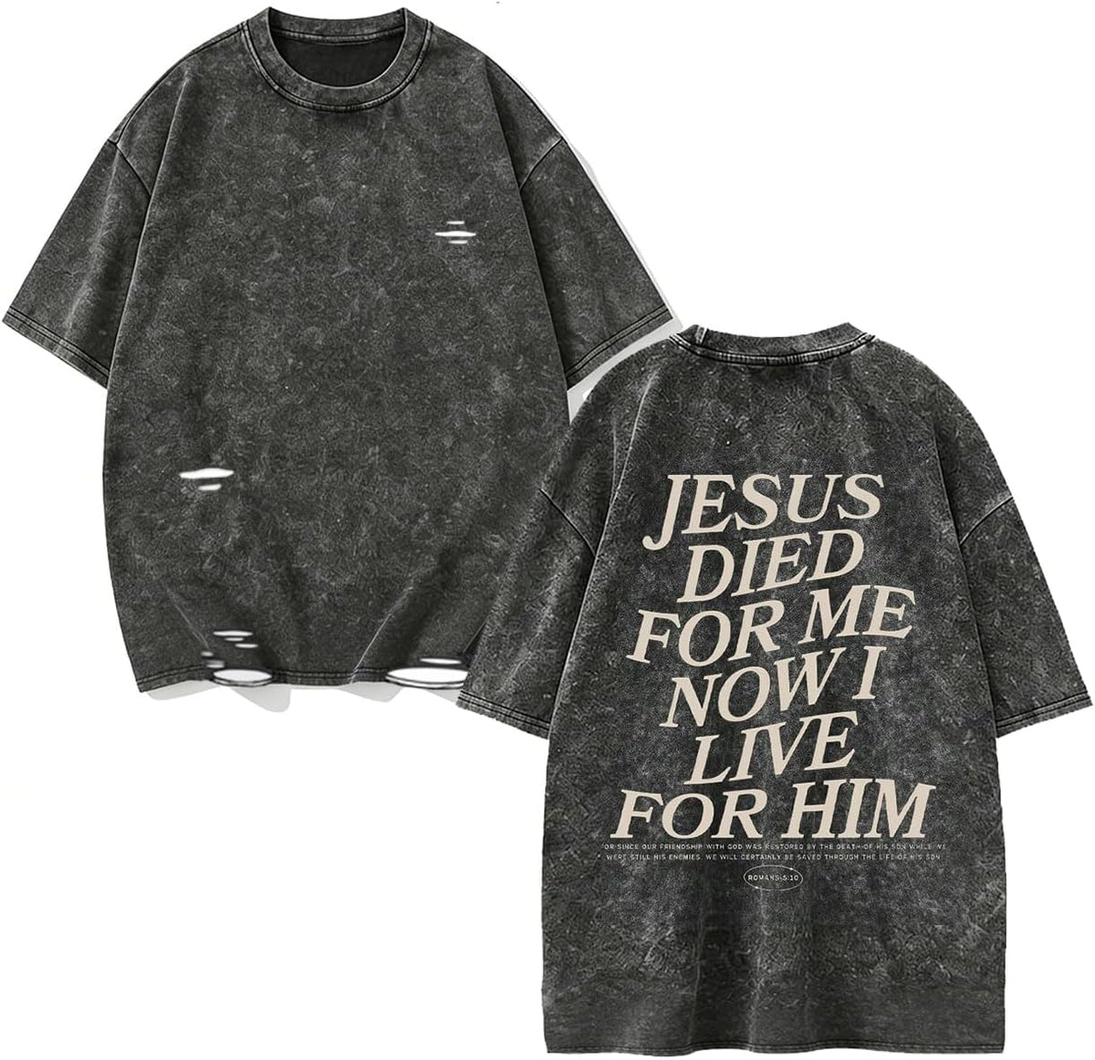 Christian Faith Over Fear Shirt for Men, Jesus Religious Shirts Oversized T-Shirt, Streewear - Jesus Black