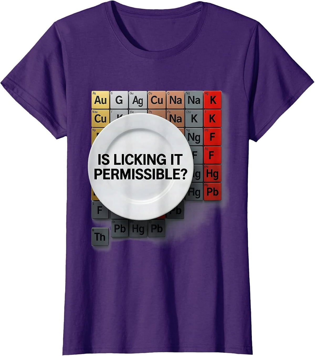 Women's Is Licking It Permissible Funny Periodic Table Chemistry T-Shirt - Purple