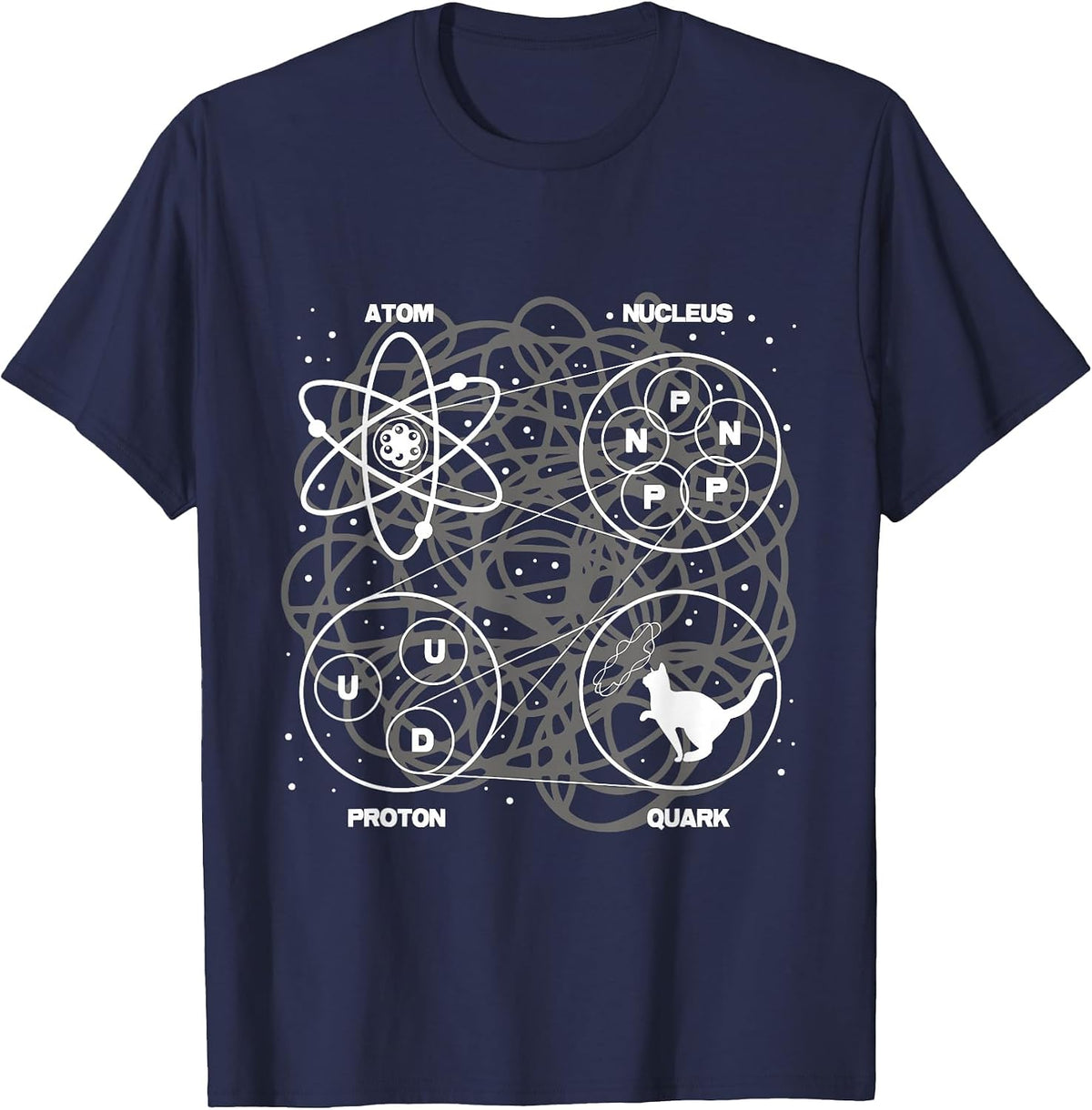 Quantum Mechanics String Theory - Physicist Science Lover T-Shirt - Navy Blue