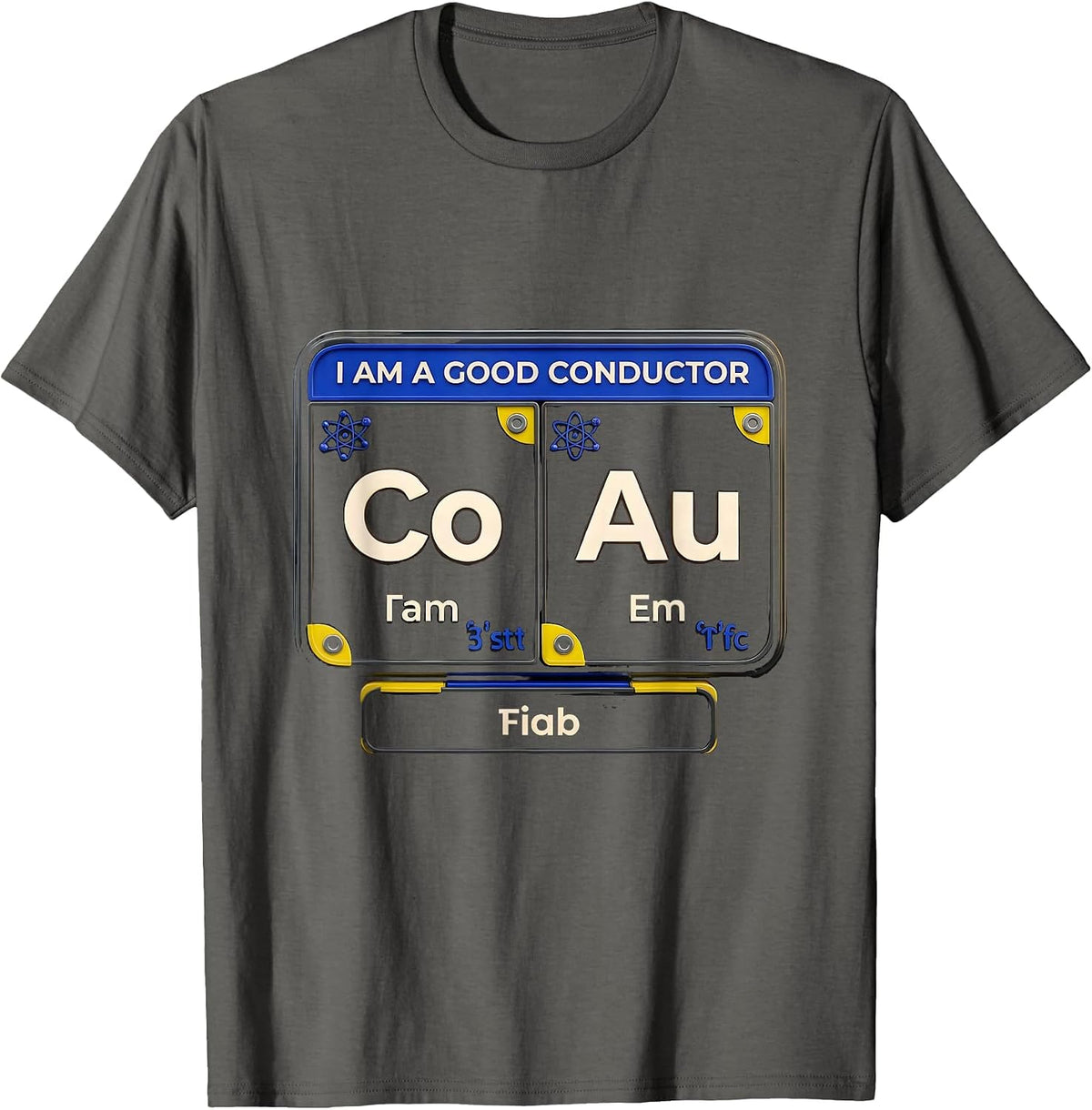 Men's I Am A Good Conductor Funny Chemistry Science Nerd Periodic T-Shirt - Asphalt Grey