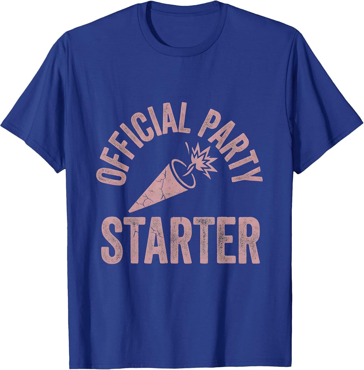 Official Party Starter Bold Graphic Design T-Shirt - Royal Blue