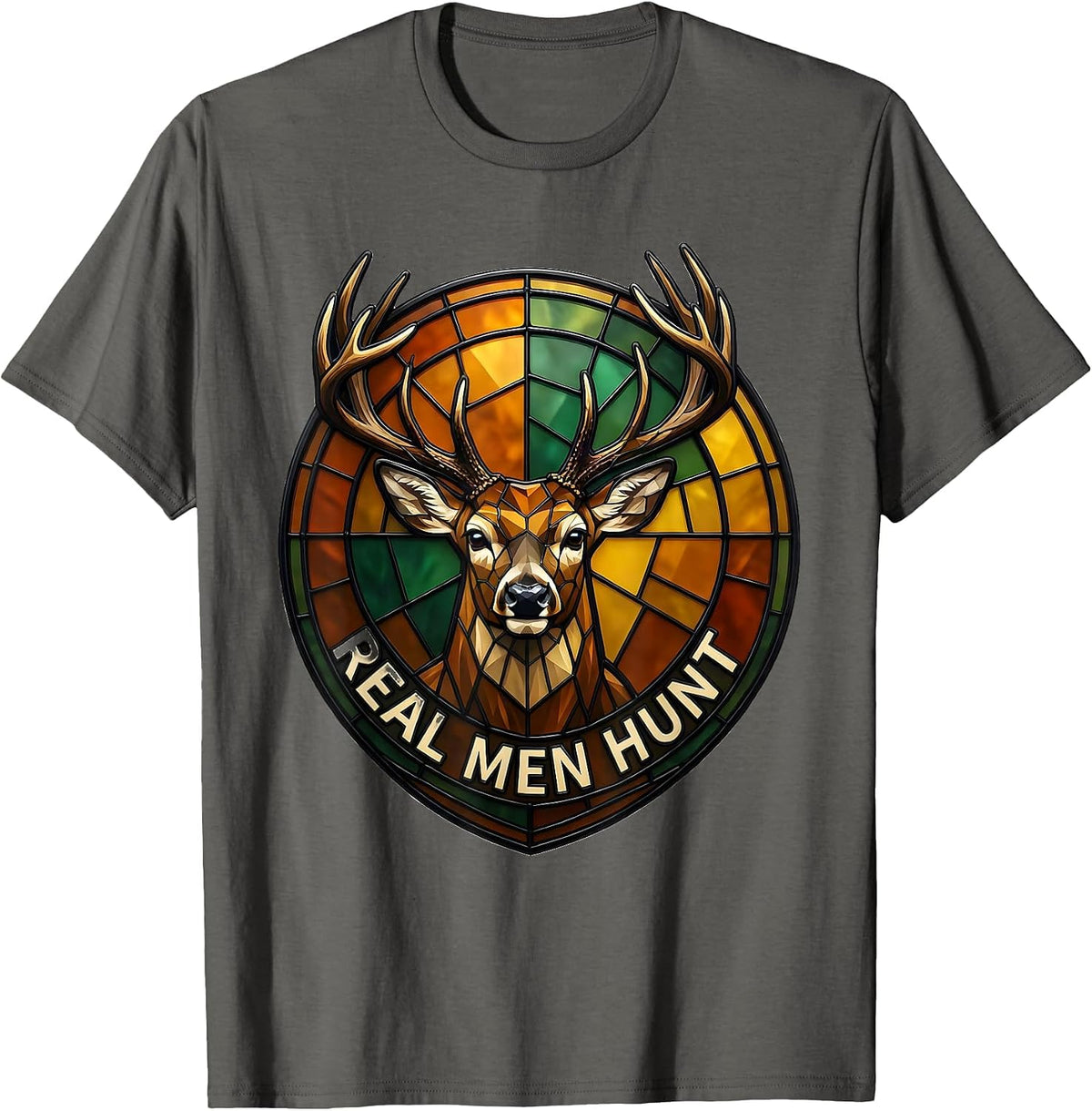Real Men Hunt Hunting Pride Design T-Shirt - Asphalt Grey