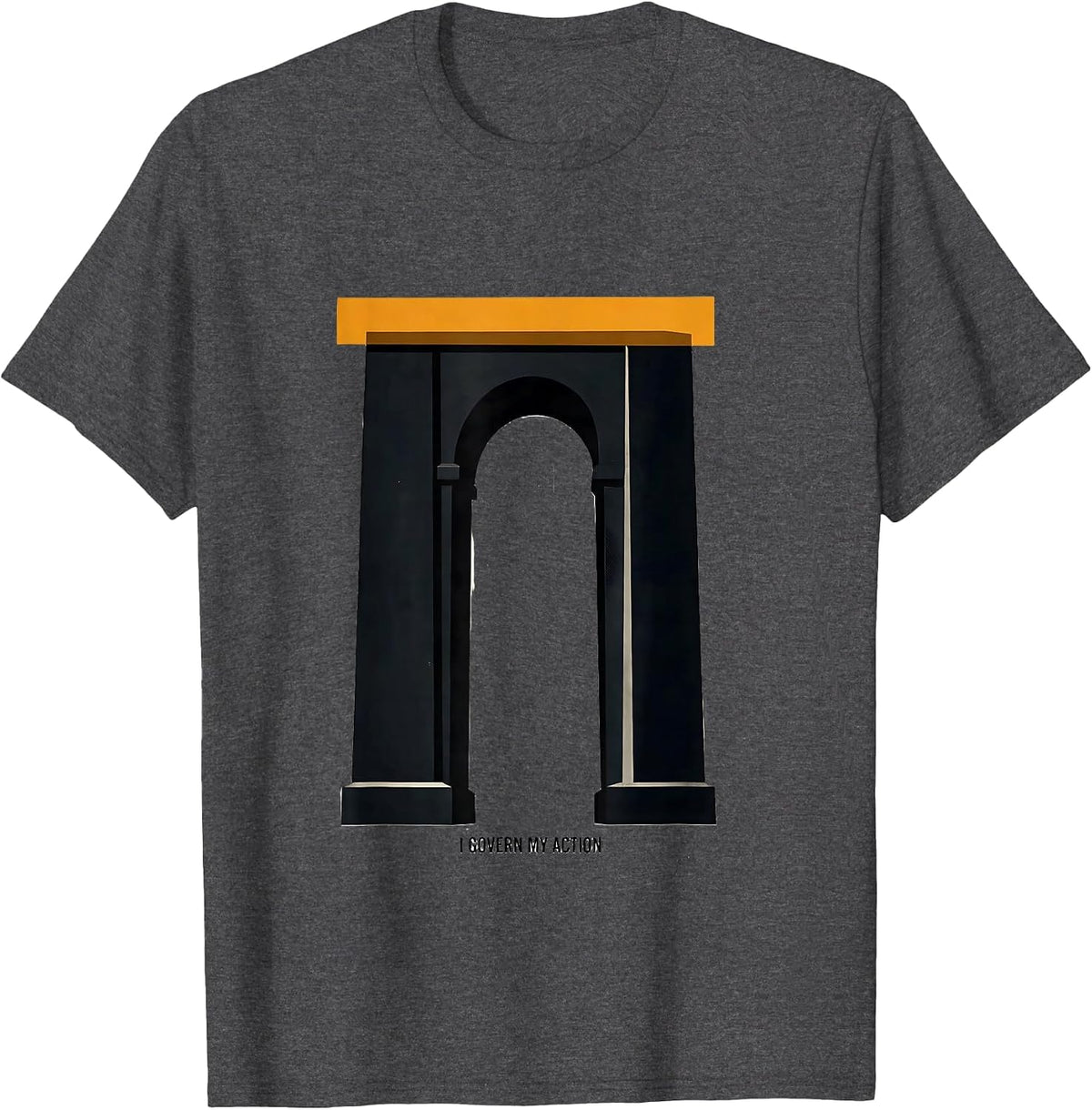 Men's I Govern My Action Stoic Philosophy Quote Marcus Aurelius T-Shirt - Dark Heather Grey