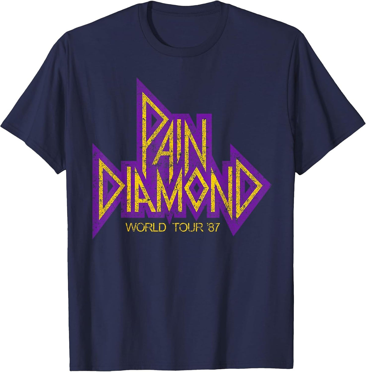 Pain Diamond World Tour '87 T-Shirt - Navy Blue