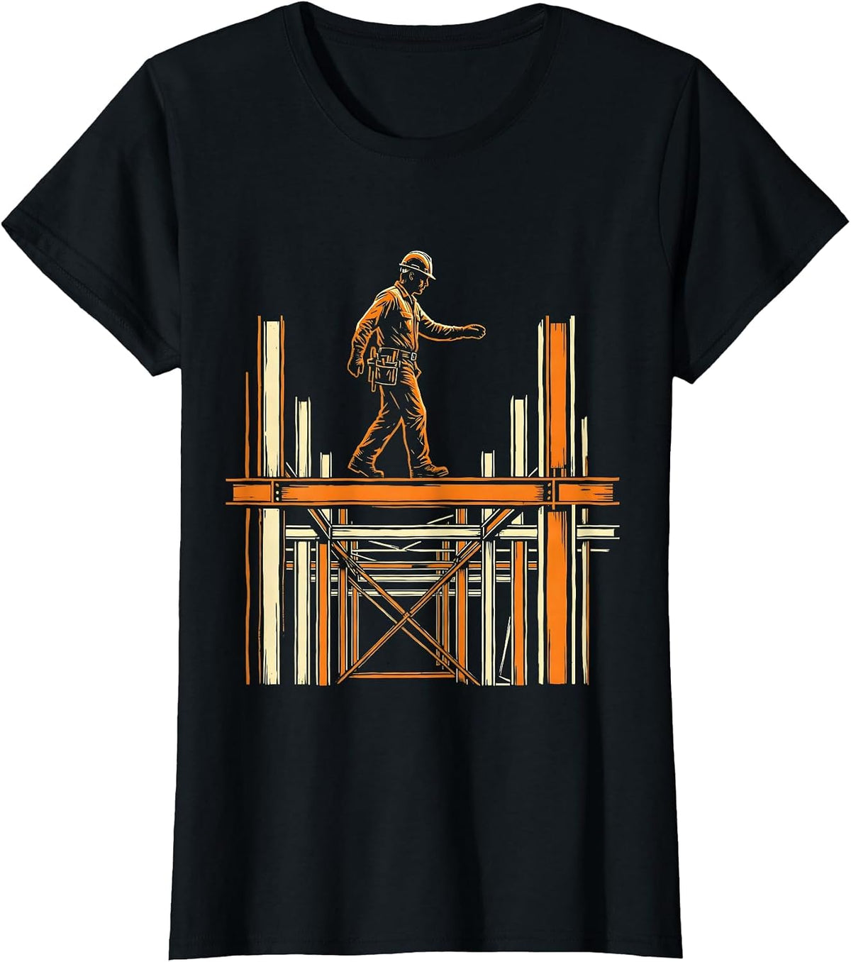 Ironworker Walking Beam High-Rise Skeleton T-Shirt - Black