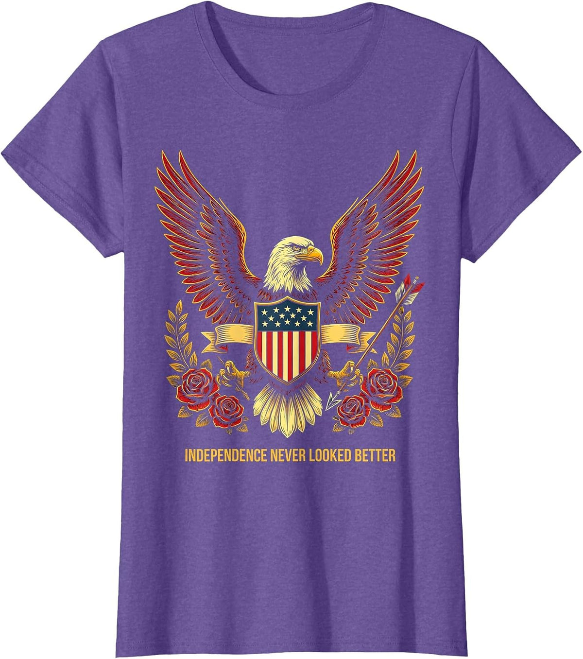 Independence Never Looked Better July 4th Design T-Shirt - Purple Heather