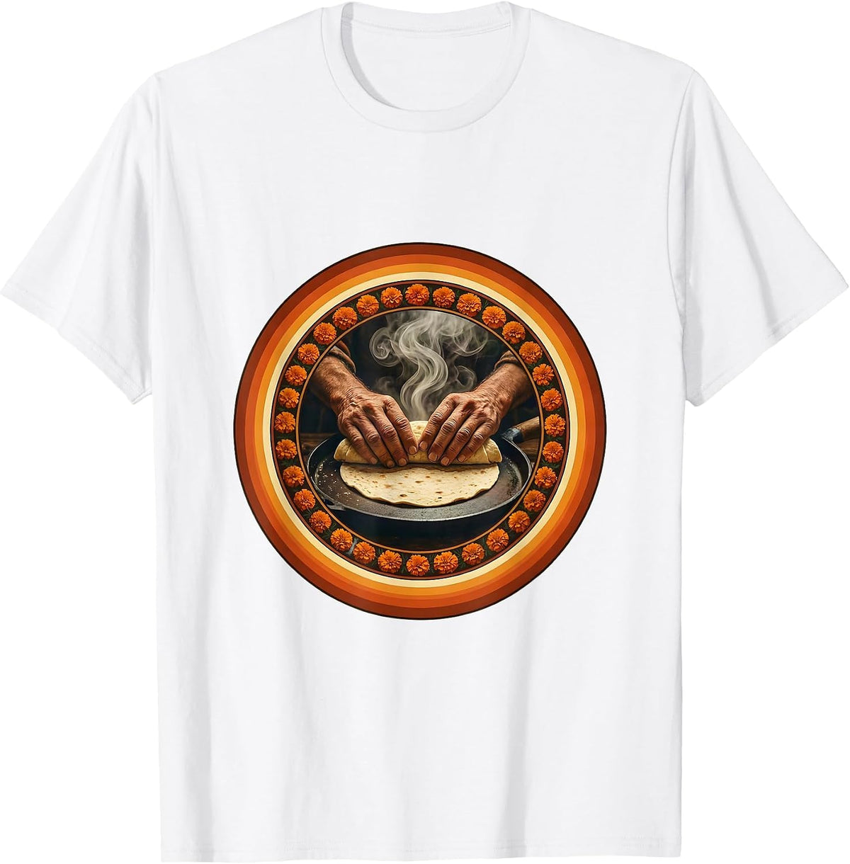Abuela Tortillas Comal Hispanic Heritage Graphic T-Shirt - White