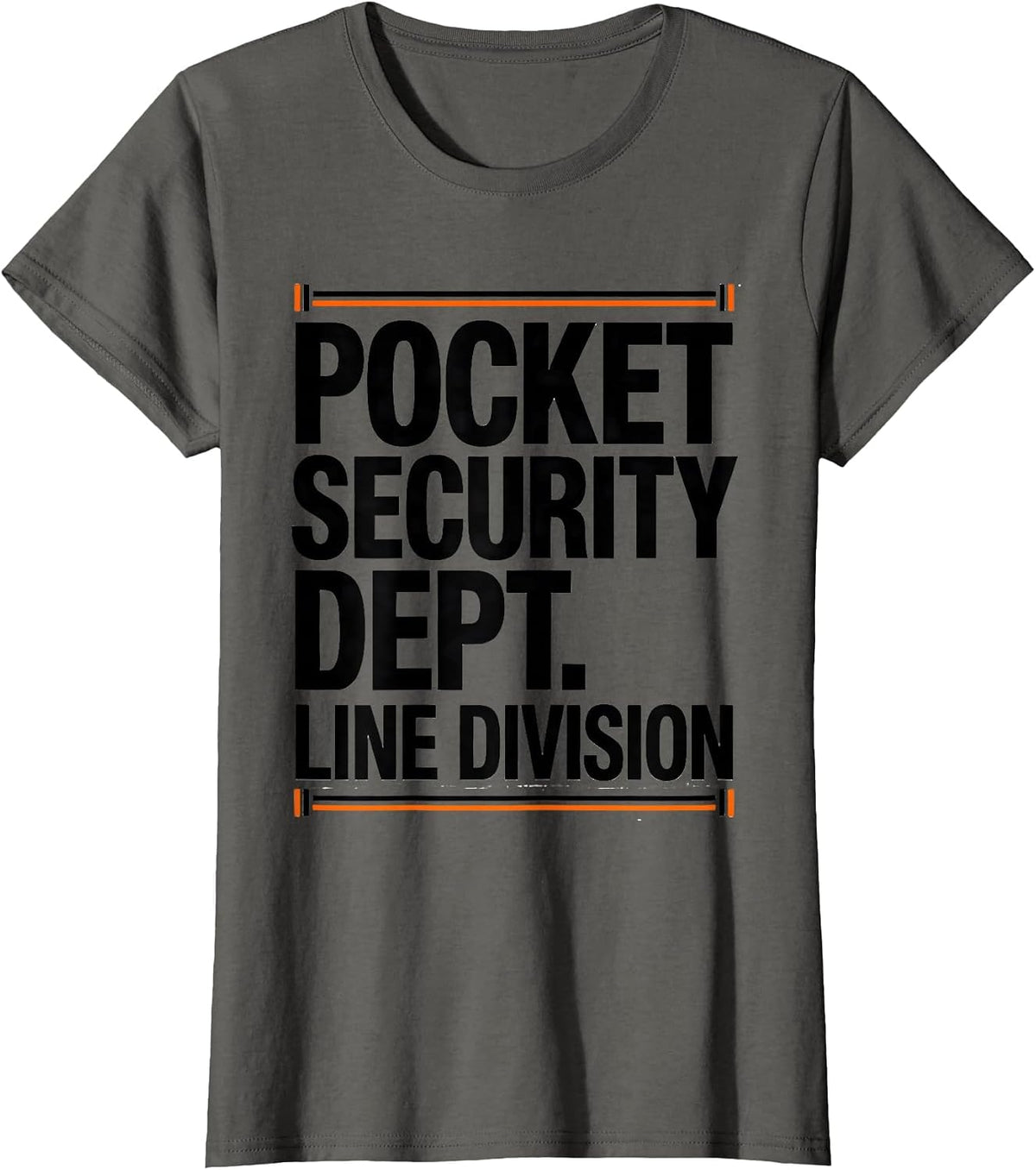 Women's Pocket Security Dept. Line Division Funny Football Lineman T-Shirt - Asphalt Grey