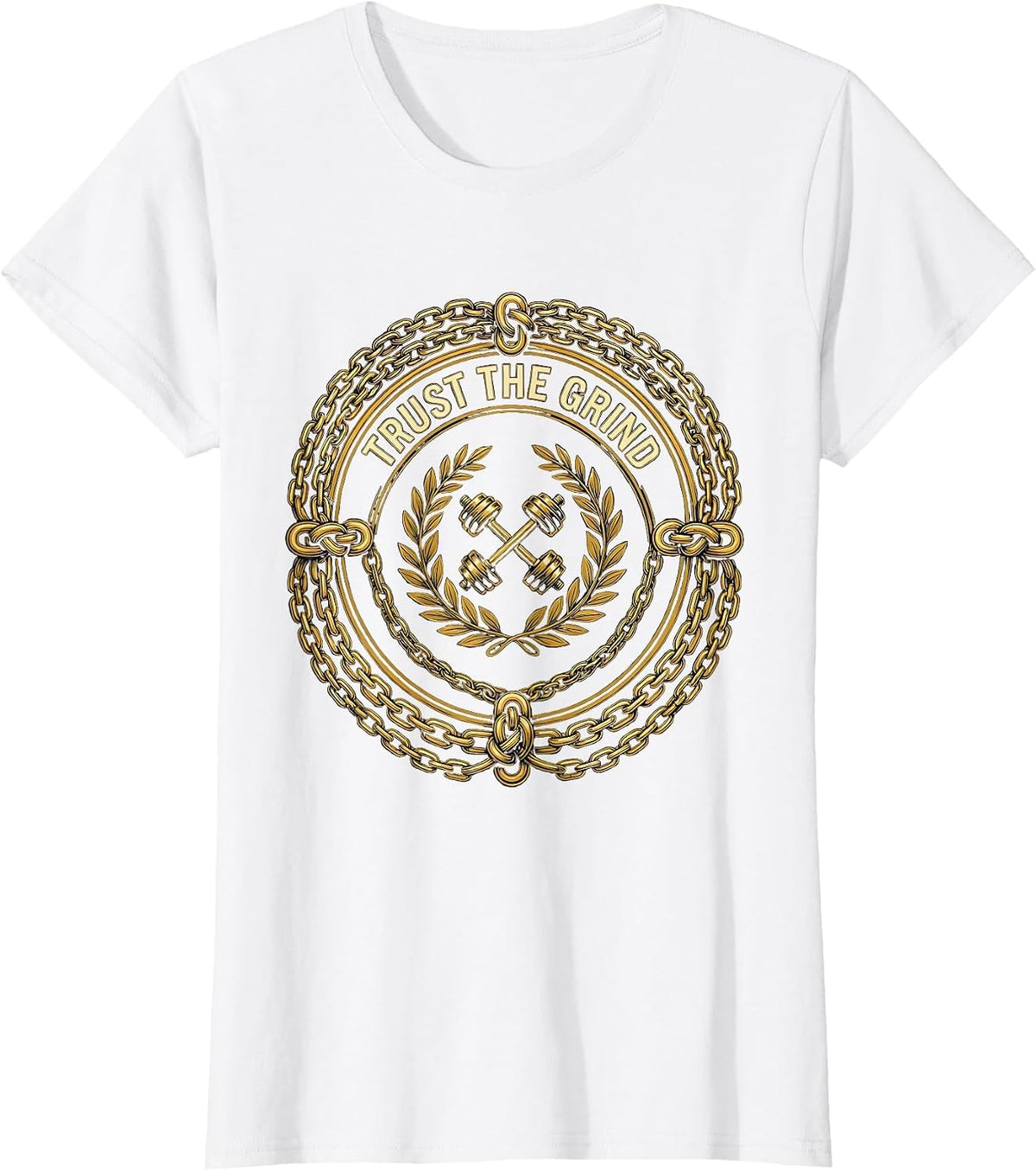 Trust the Grind Sports Motivational Design T-Shirt - White
