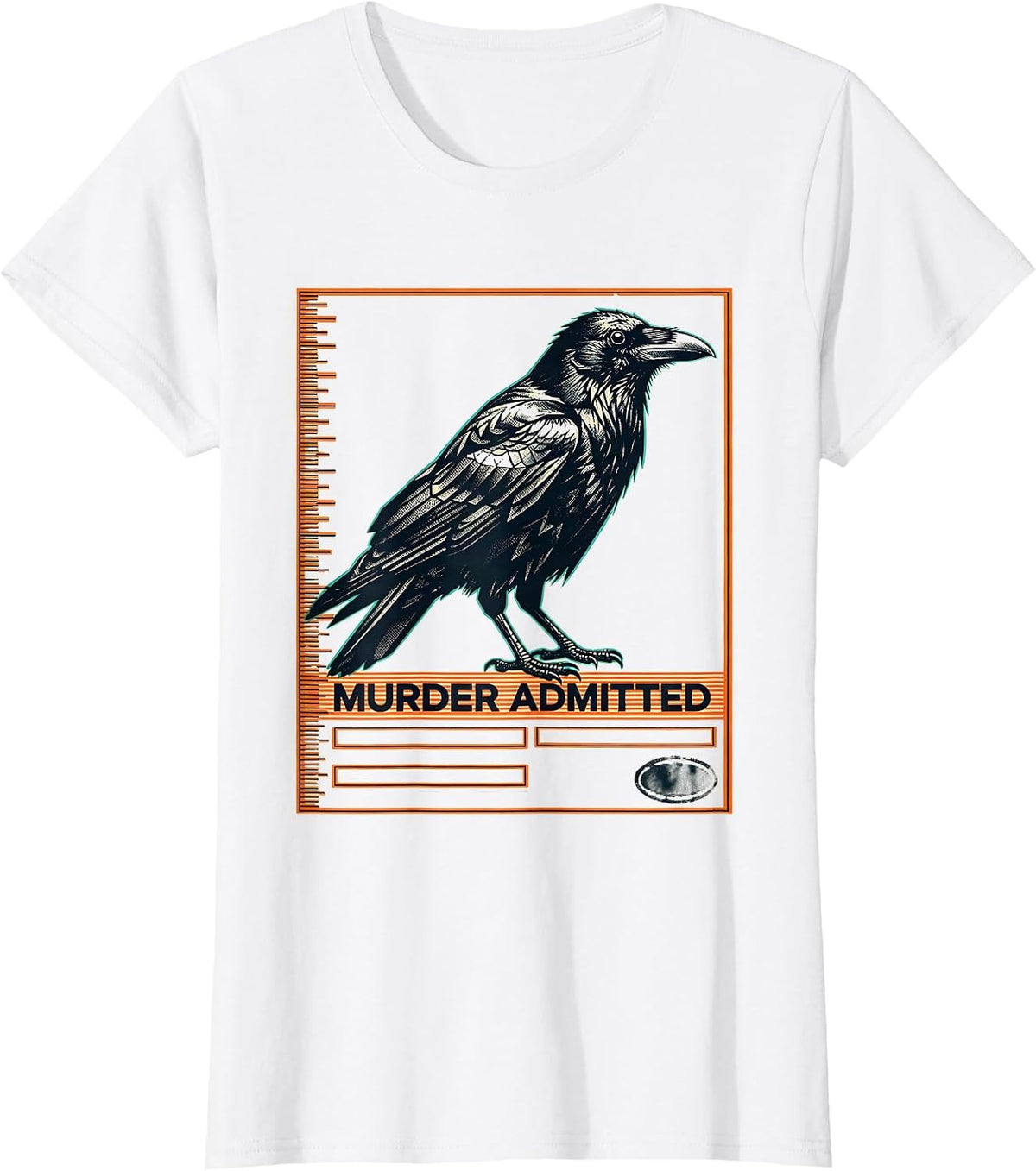 Women's Murder Admitted Gothic Raven Humor Crow Lover Literary Pun T-Shirt - White