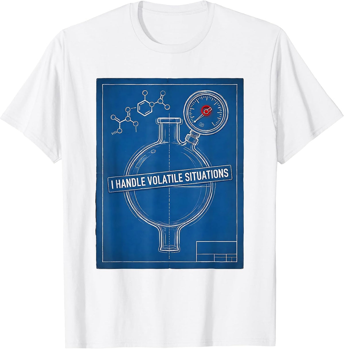 Men's I Handle Volatile Situations Funny Chemistry Nerd Humor T-Shirt - White