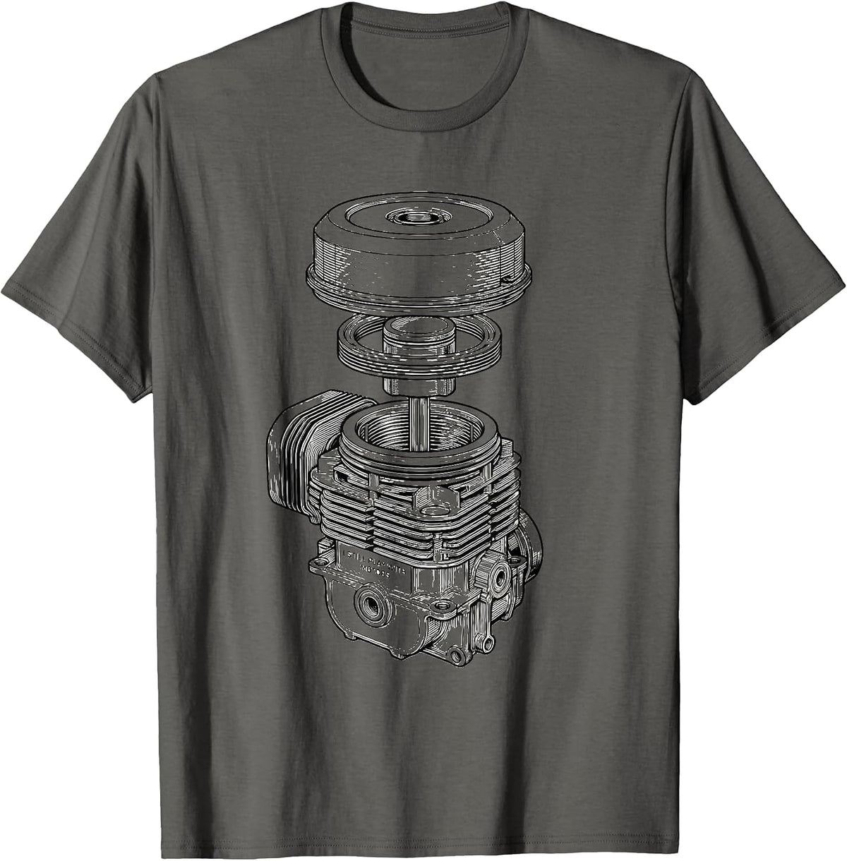Men's I Still Play With Motors Funny Mechanic Car Engine T-Shirt - Asphalt Grey