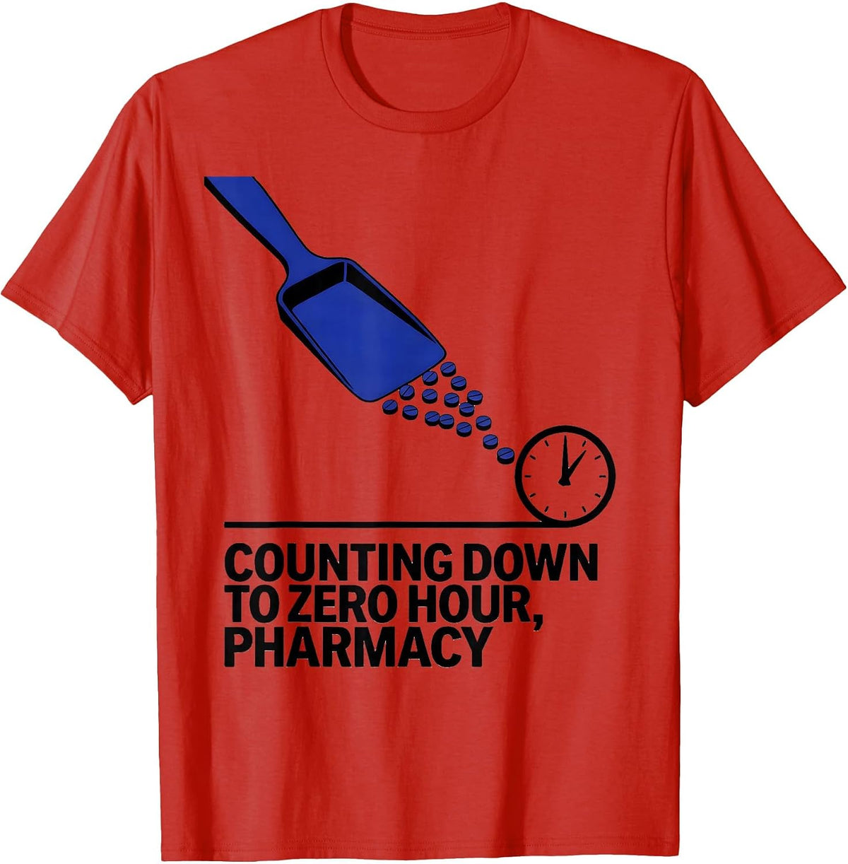 Men's Counting Down To Zero Hour Pharmacy Nurse New Year Shift T-Shirt - Red