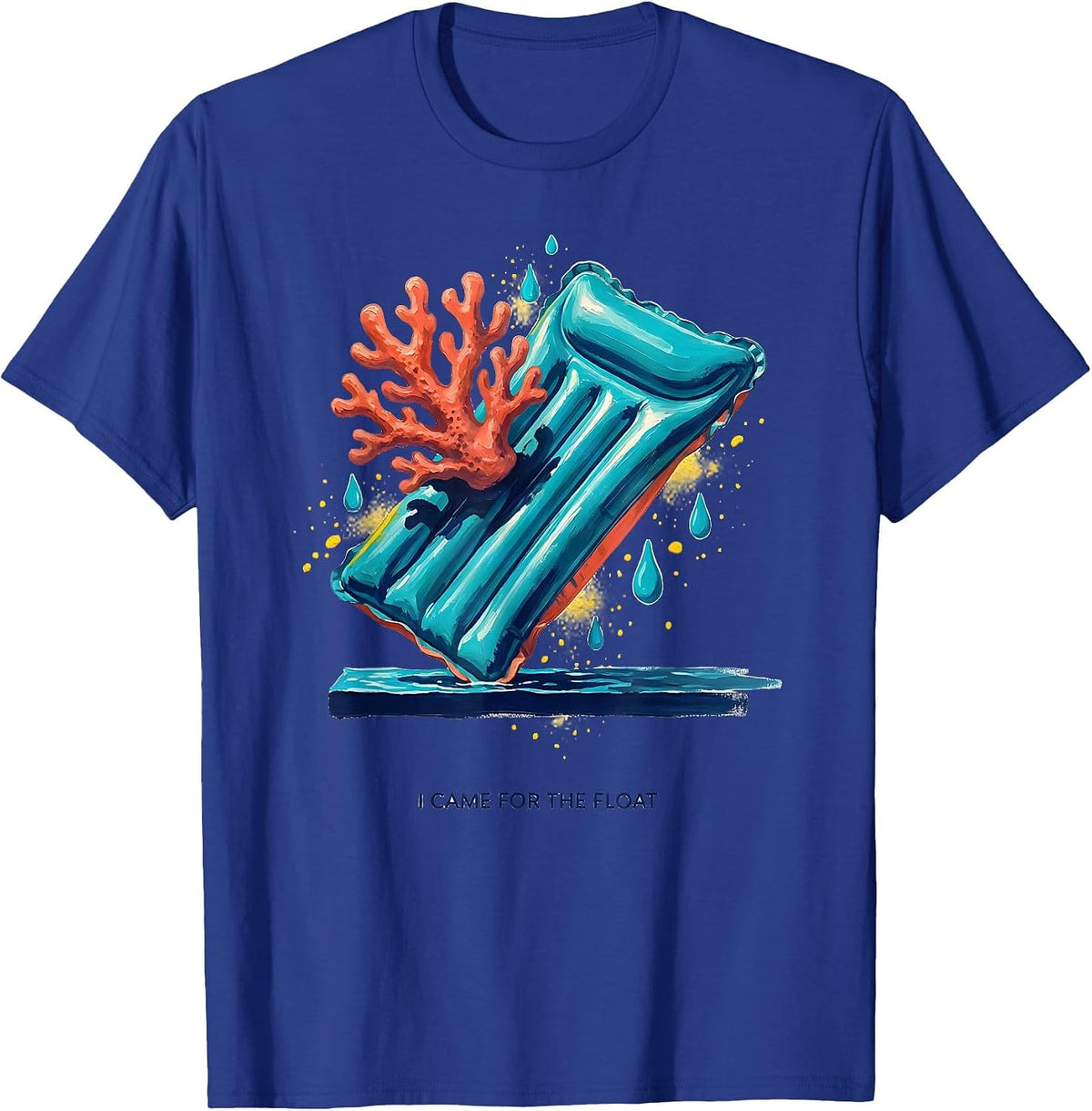 Men's I Came For The Float Funny Retro Summer Beach Vacation T-Shirt - Royal Blue