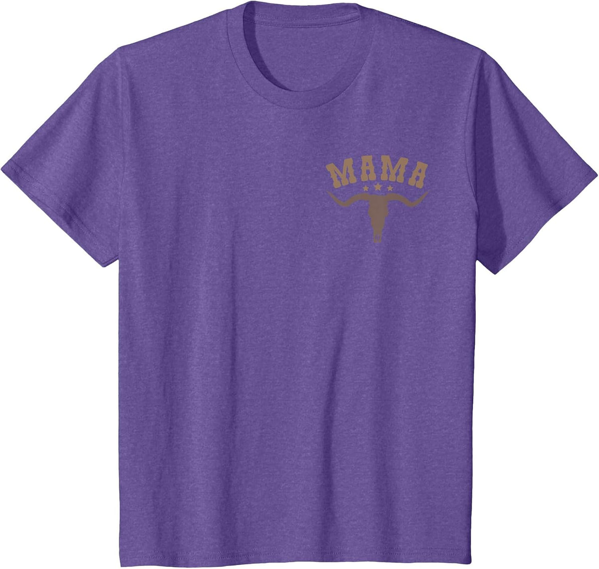 Mama Skull Highland Cow Boy Western Rodeo Family Matching T-Shirt, Youth, Purple Heather, 4T - As Pictured