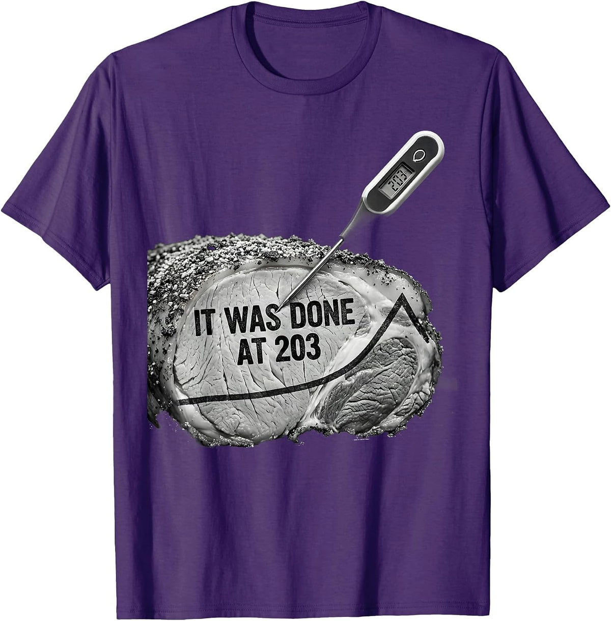 It Was Done At 203 Funny BBQ Grilling Pig Pulled Pork Humor T-Shirt - Purple