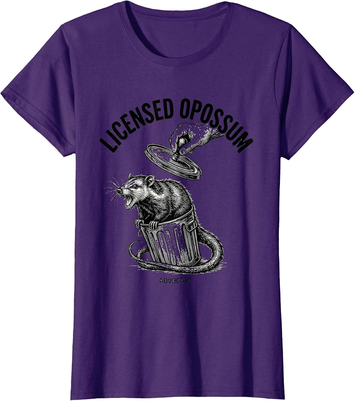 Women's Licensed Opossum Advocate Funny Possum Lover Meme Humor T-Shirt - Purple