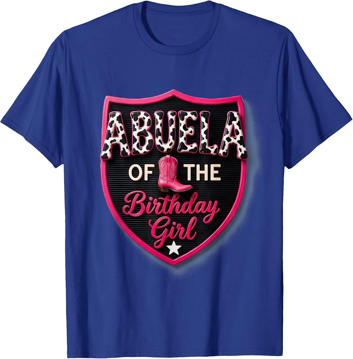 Men's Abuela Of The Birthday Girl Farm Cow 1St Birthday Girl T-Shirt - Royal Blue