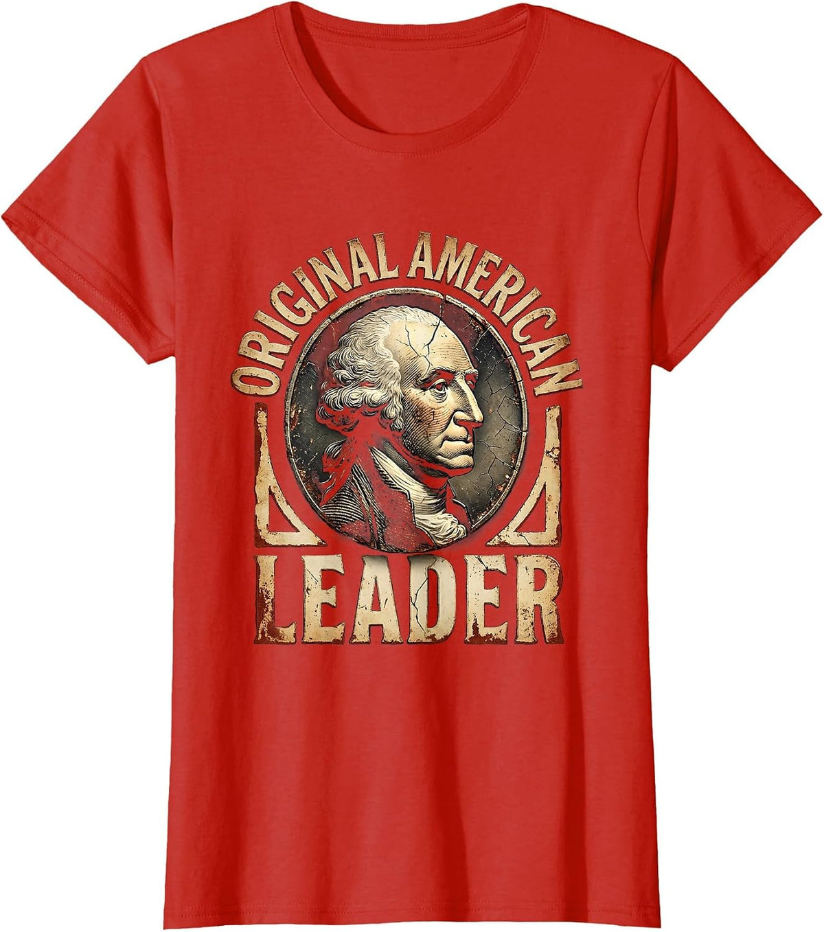 Original American Leader George Washington Design T-Shirt - Red