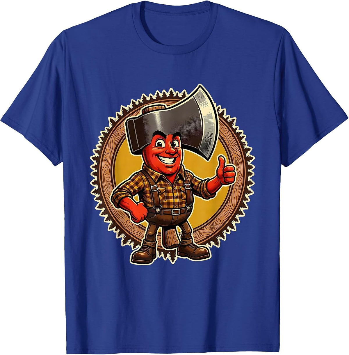 Woman Logger With Axe Labor Day Forest Graphic T-Shirt - Royal Blue