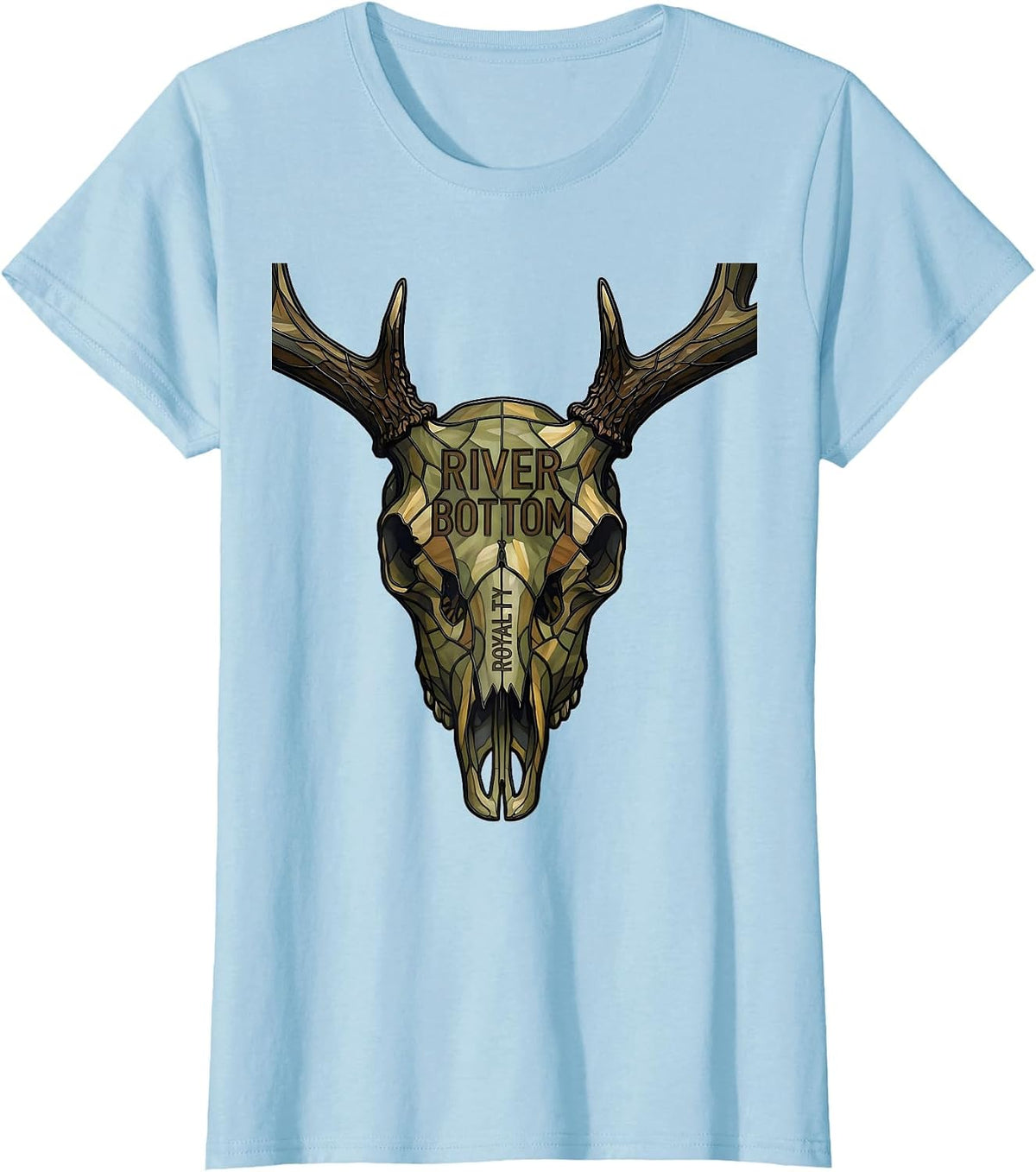 Women's River Bottom Royalty Bottomland Camo Design T-Shirt - Baby Blue