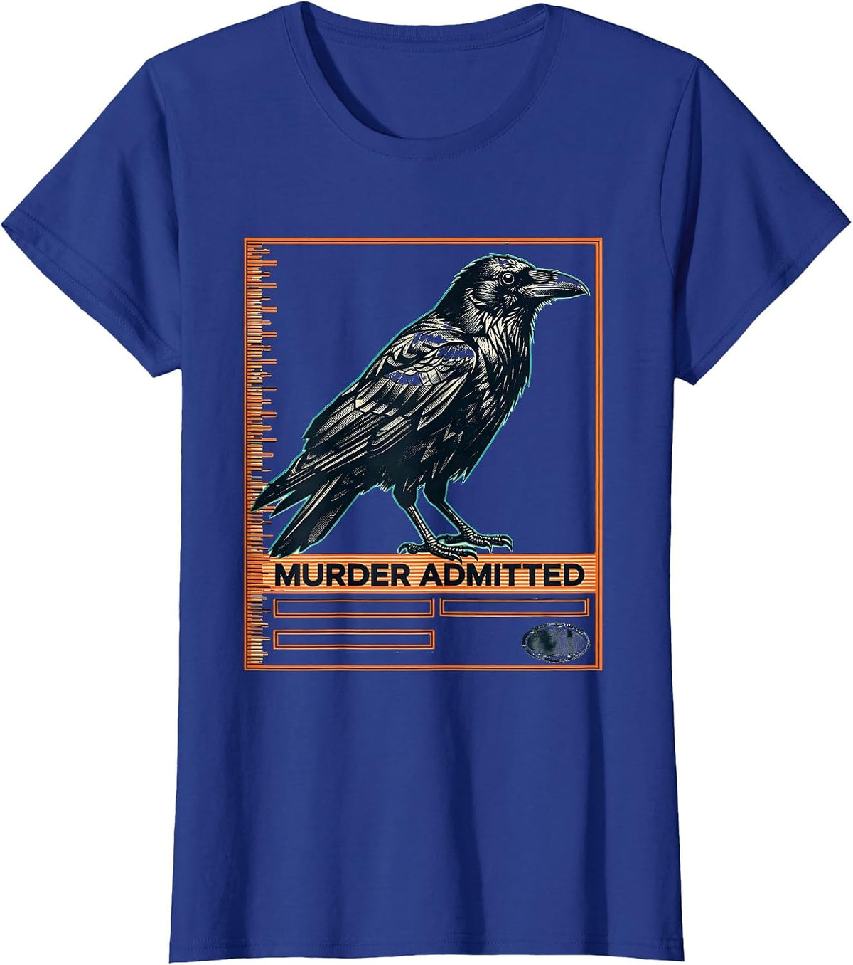 Women's Murder Admitted Gothic Raven Humor Crow Lover Literary Pun T-Shirt - Royal Blue