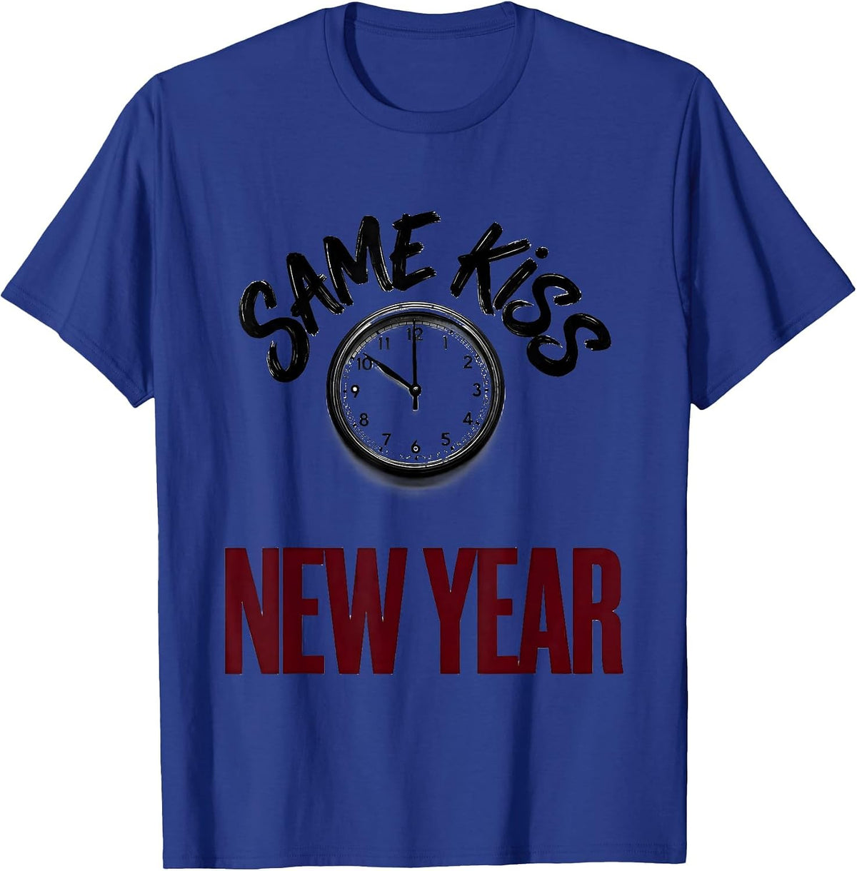 Same Kiss New Year Funny Matching Couple New Years Eve T-Shirt - Royal Blue