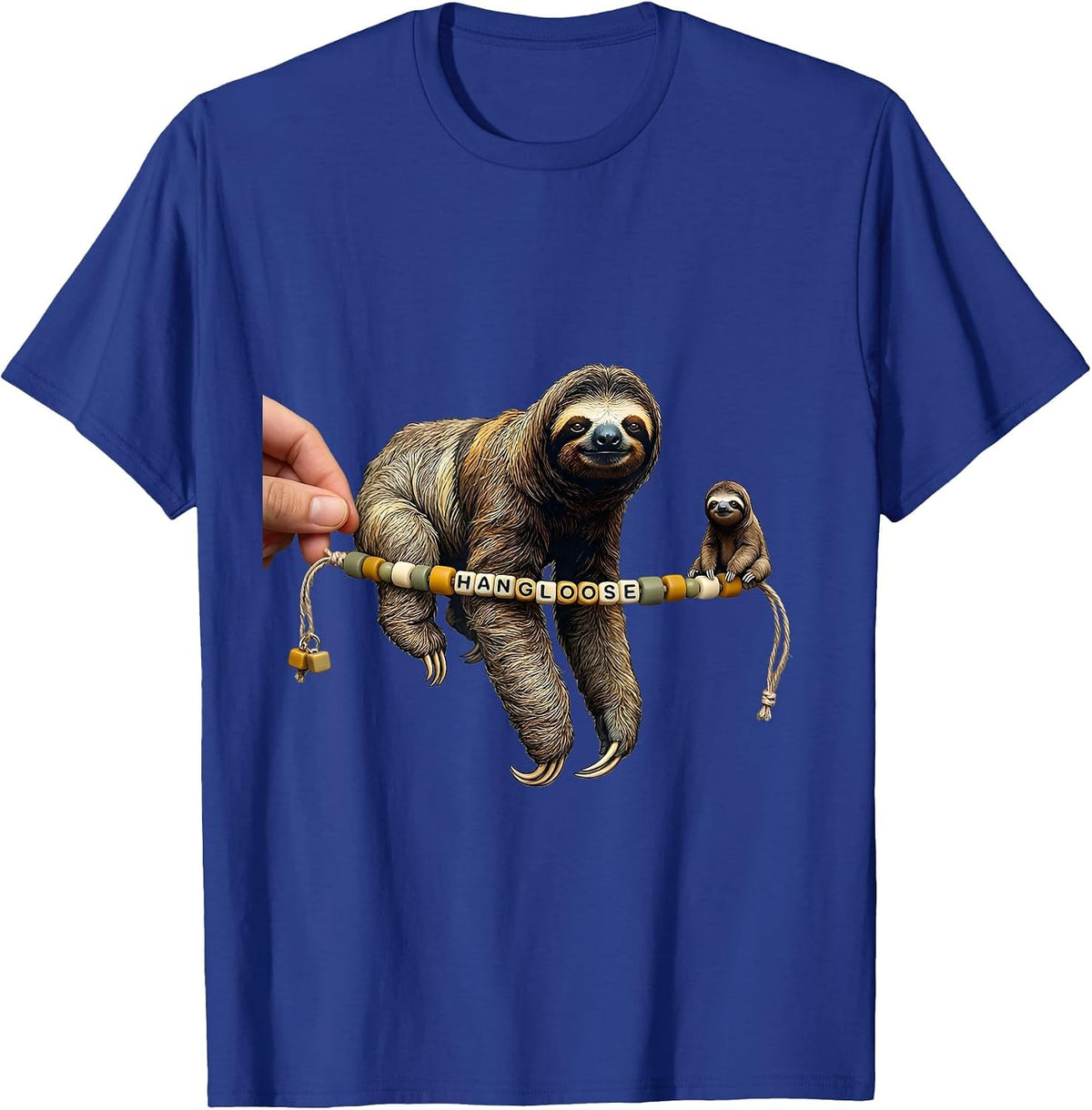 Men's Sloth Friendship Bracelet Funny Animal Humor Novelty T-Shirt - Royal Blue