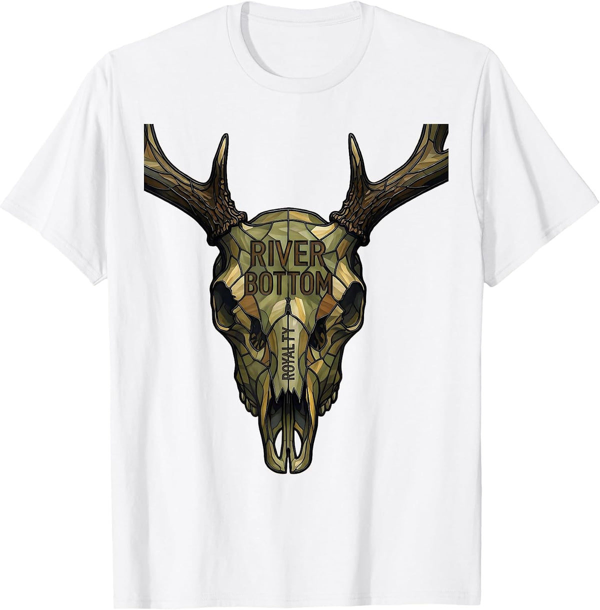 Men's River Bottom Royalty Bottomland Camo Design T-Shirt - White