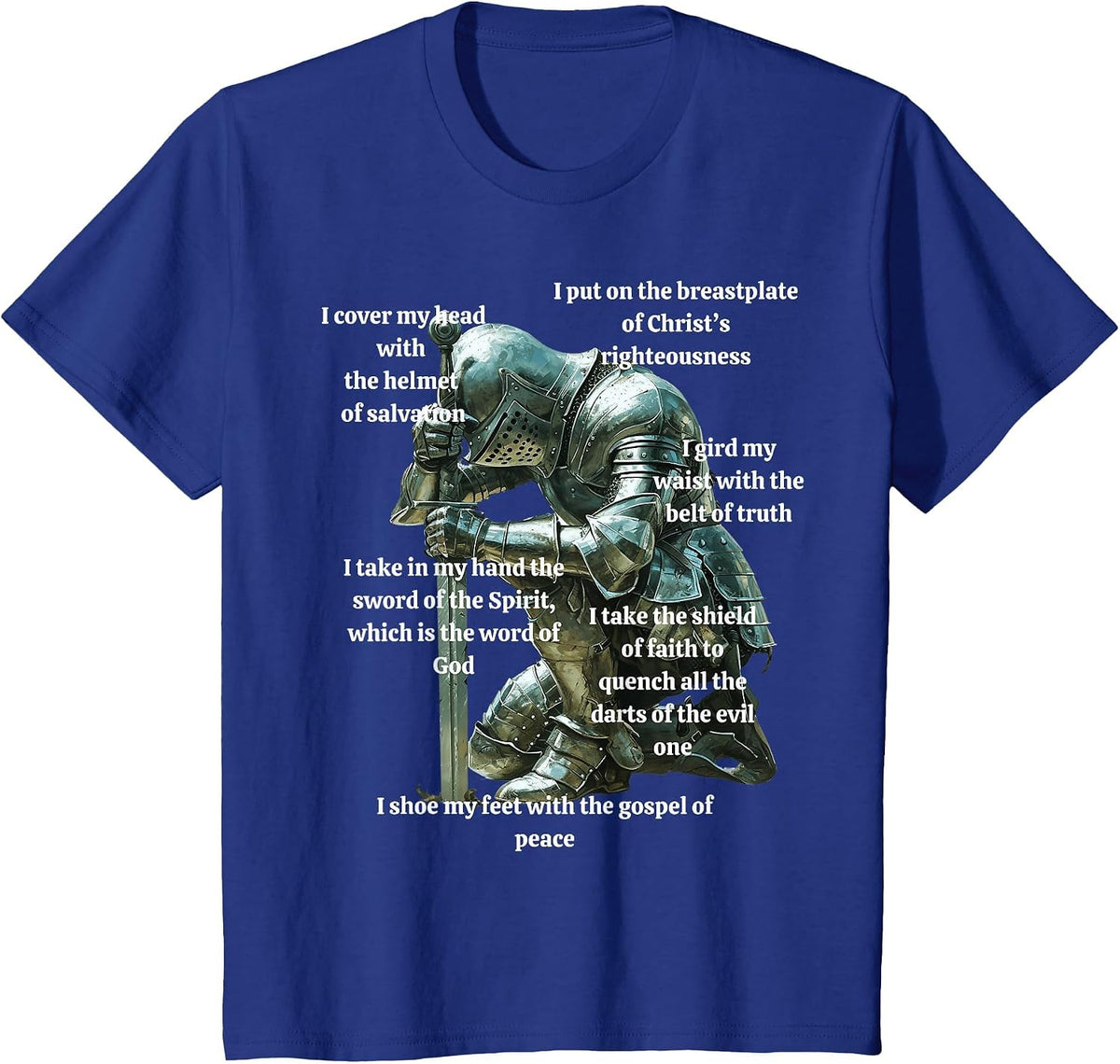 Armor of God Christian Design, Shield of Faith T-Shirt - Royal Blue