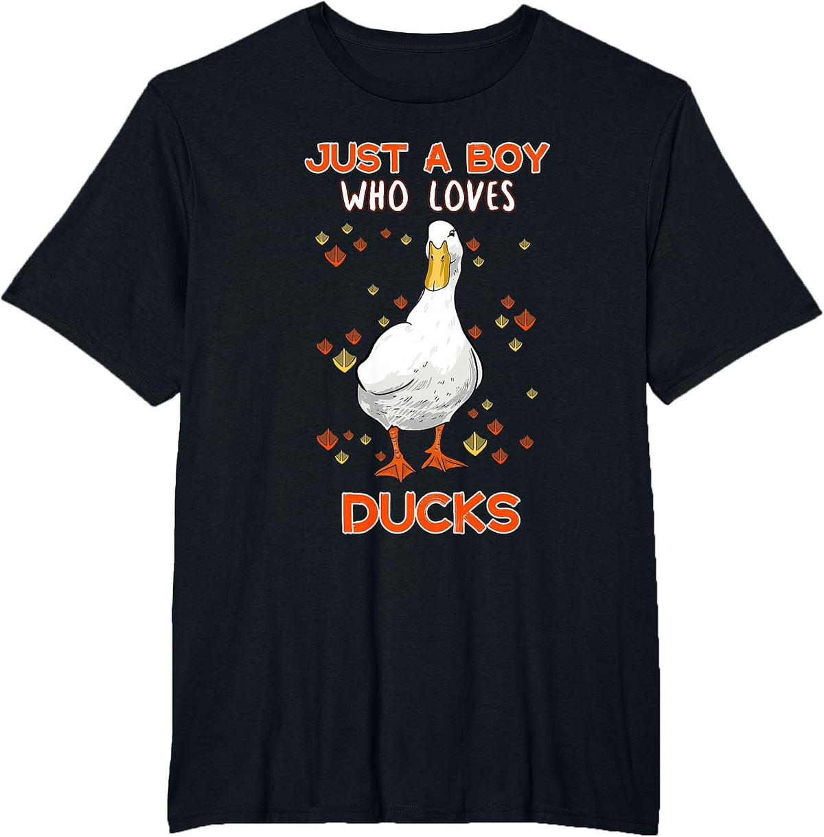 Just A Boy Who Loves Ducks Funny Duck Lover Quote T-Shirt - Black