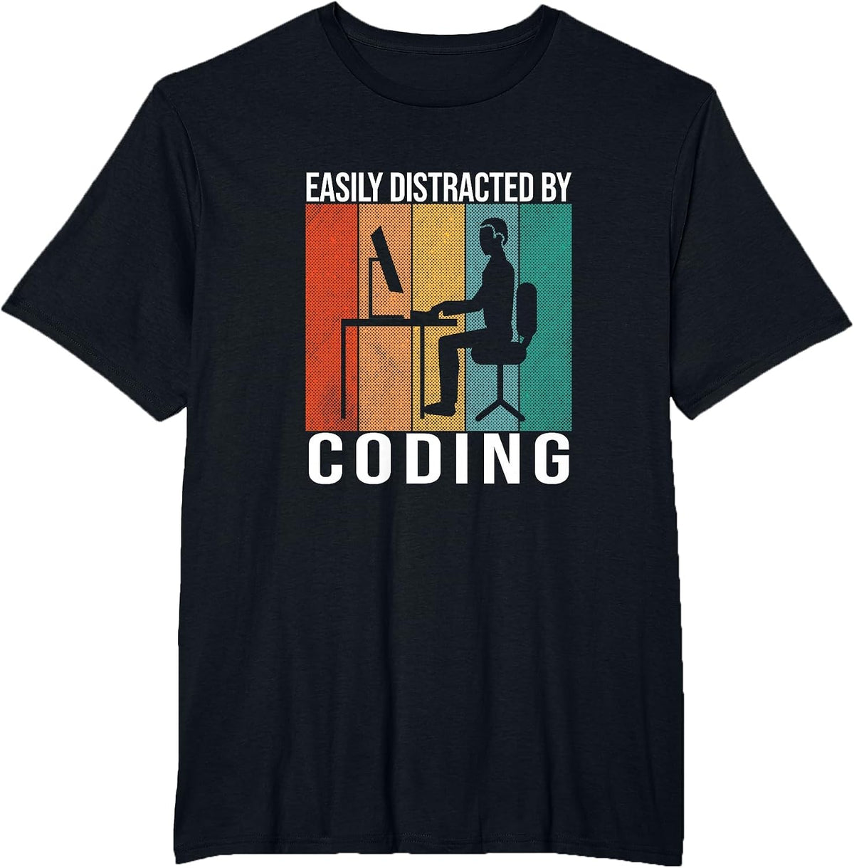 Coding Retro Code Vintage Programmer Developer Funny Coder T-Shirt - Black