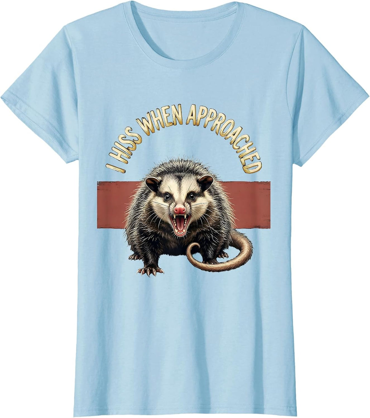 Women's I Hiss When Approached Funny Opossum Animal Meme Humor T-Shirt - Baby Blue