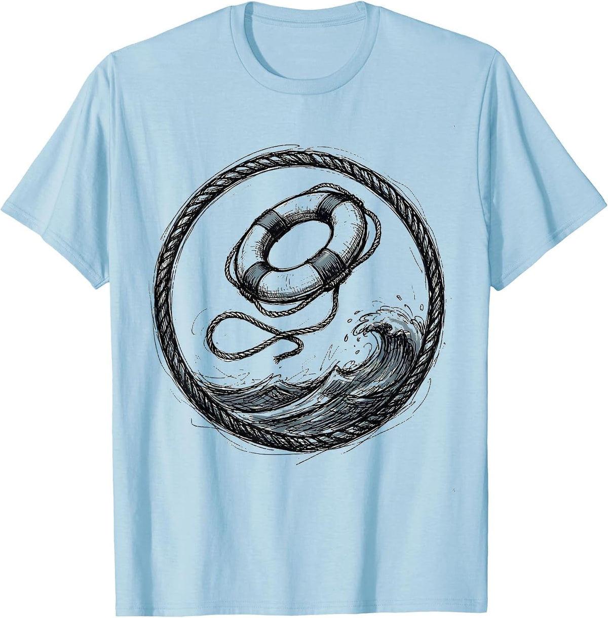 Men's Social Worker Lifesaver Graphic Design Gift T-Shirt - Baby Blue